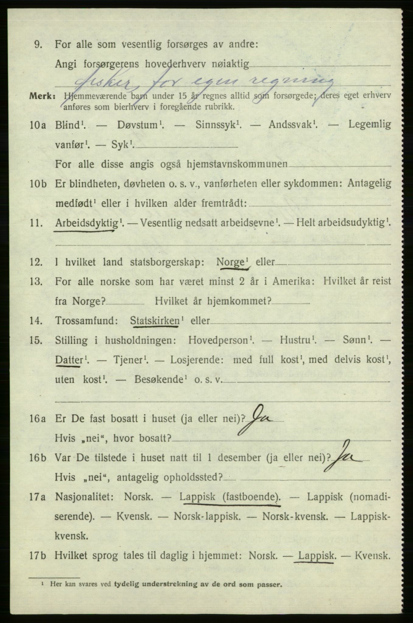 SATØ, Folketelling 1920 for 2017 Kvalsund herred, 1920, s. 2429