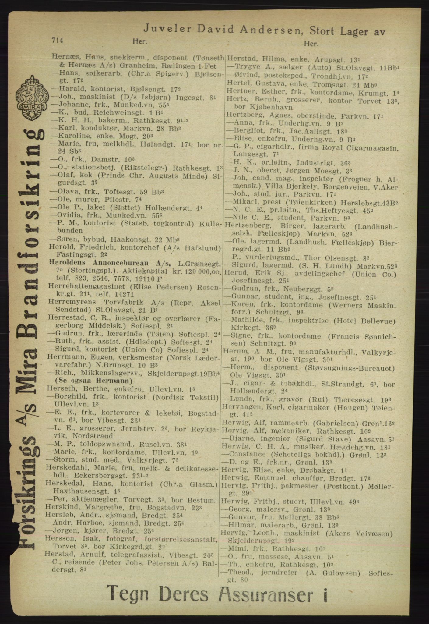 Kristiania/Oslo adressebok, PUBL/-, 1918, s. 739