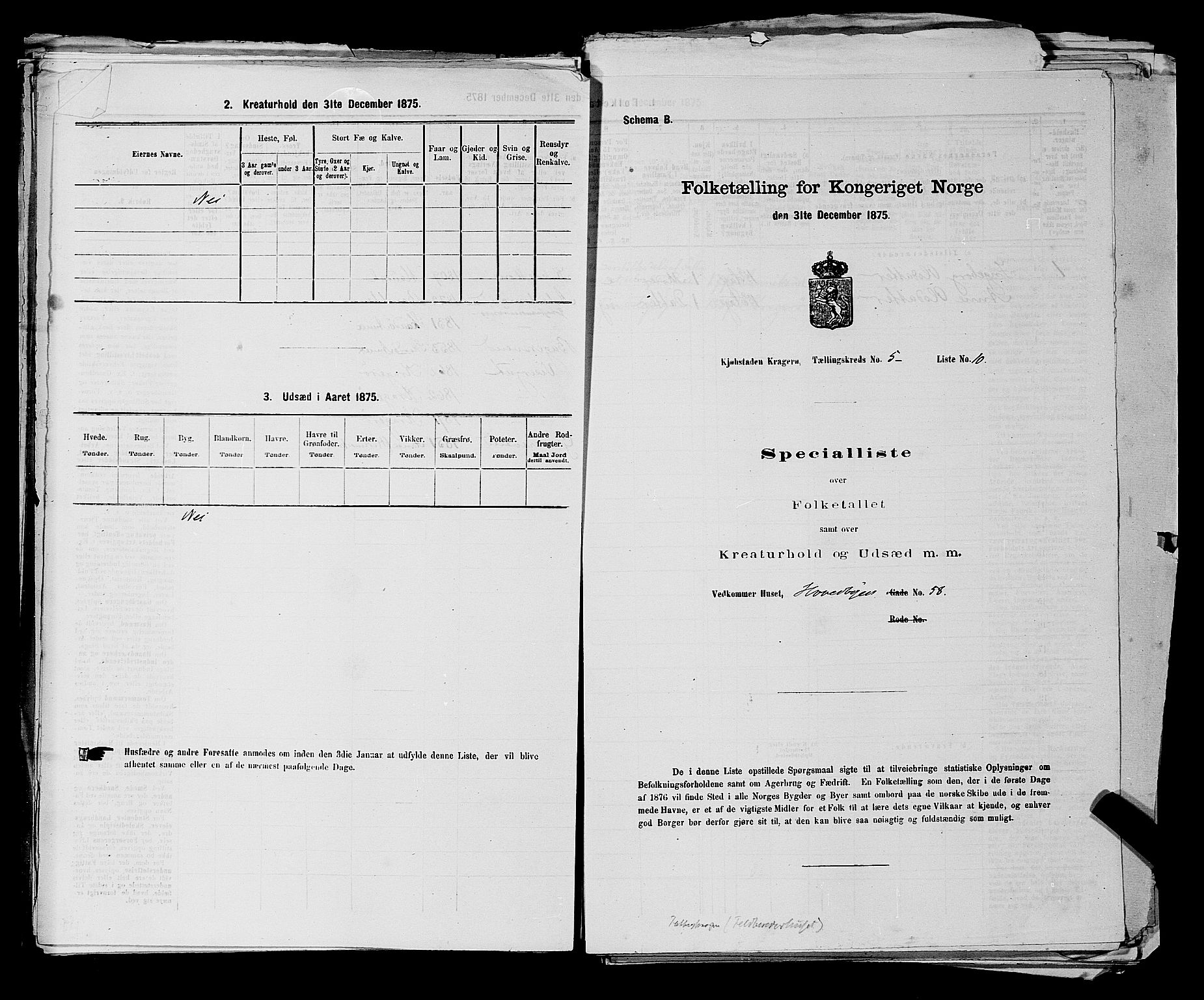 SAKO, Folketelling 1875 for 0801P Kragerø prestegjeld, 1875, s. 124