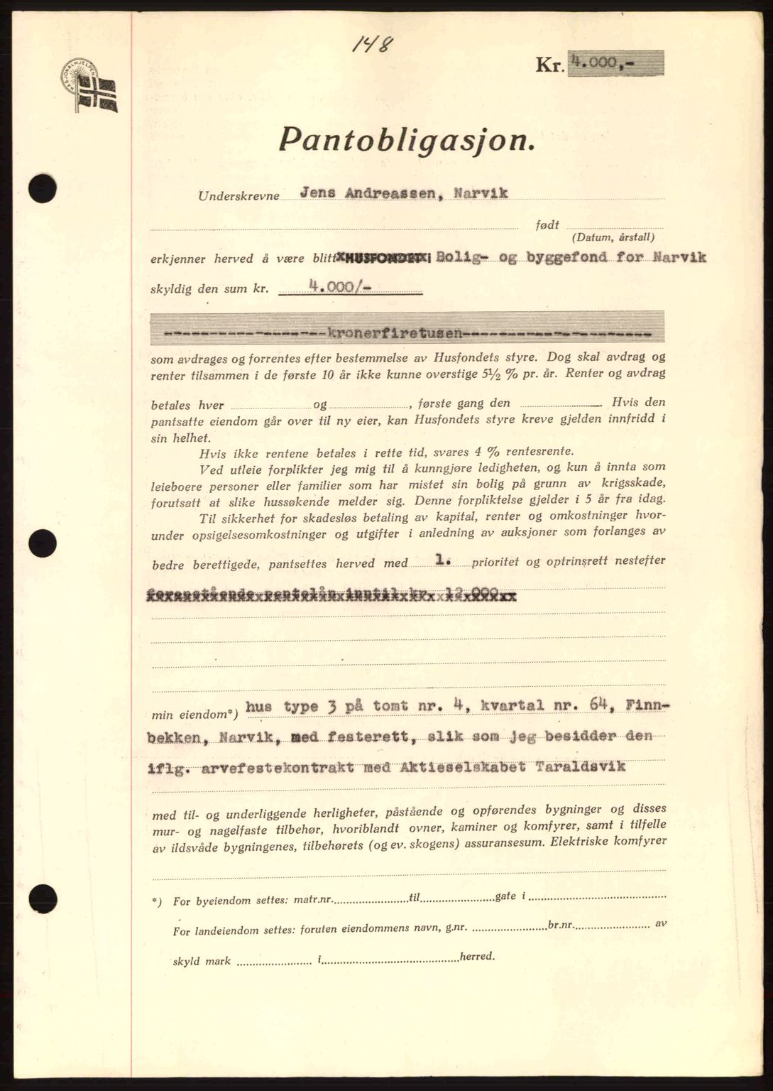 Narvik sorenskriveri, SAT/A-0002/1/2/2C/2Ca: Pantebok nr. A19, 1942-1943, Tingl.dato: 26.02.1942