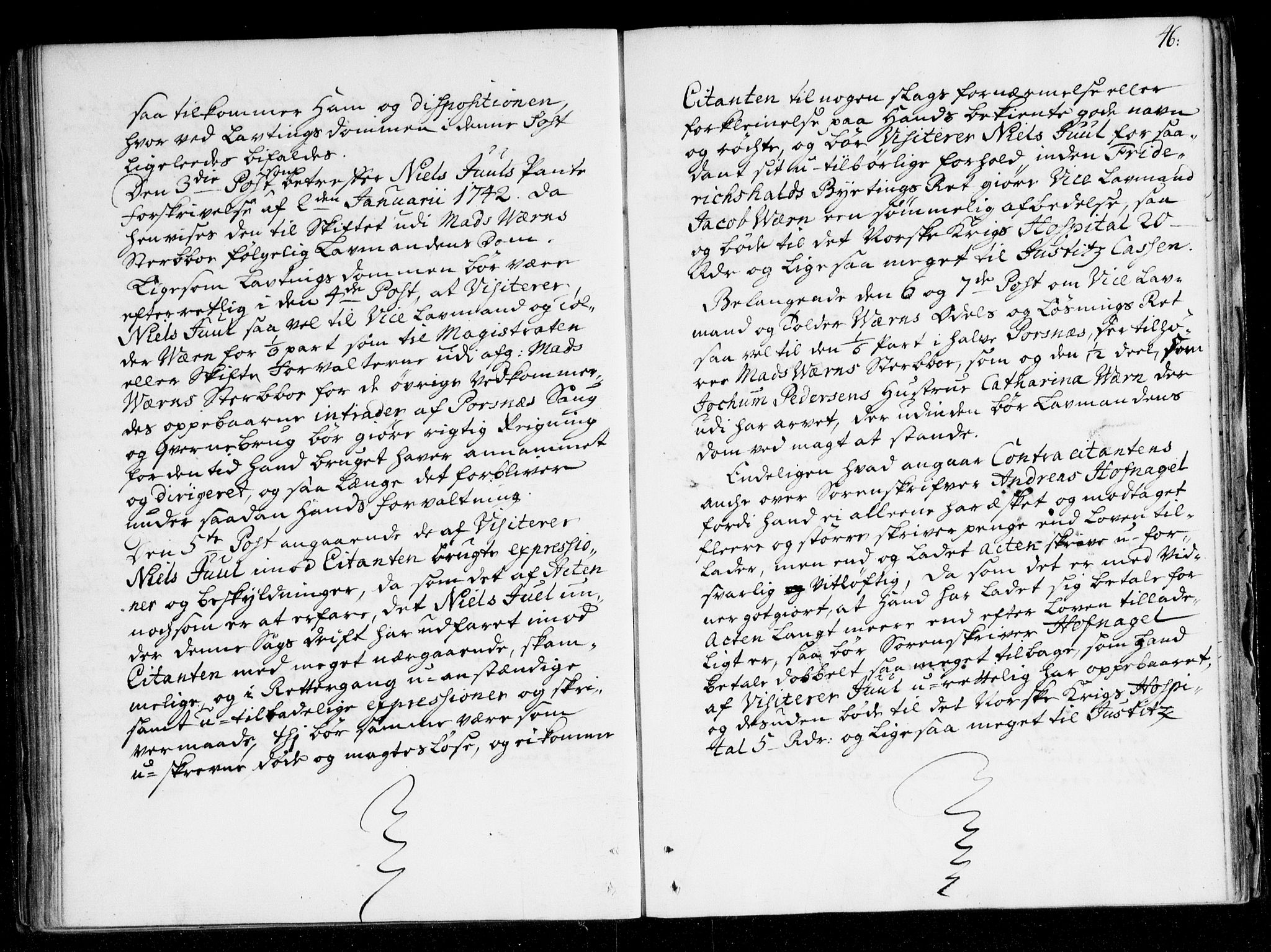 Overhoffretten 1667-1797, RA/EA-2884/Aa/L0077: Avsiktsprotokoll, 1747, s. 45b-46a