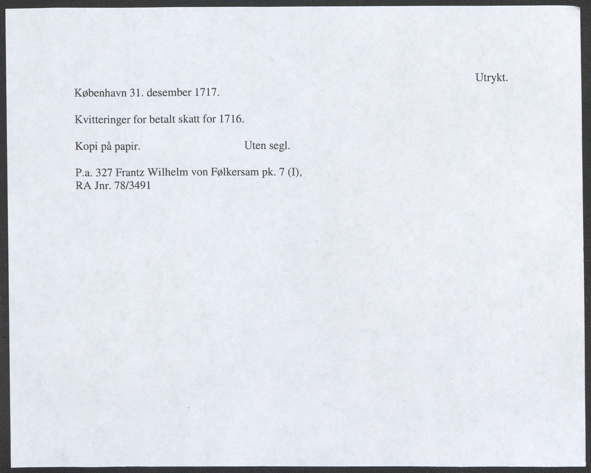 Riksarkivets diplomsamling, AV/RA-EA-5965/F12/L0004: Pk. 7 (I), 1490-1729, s. 195