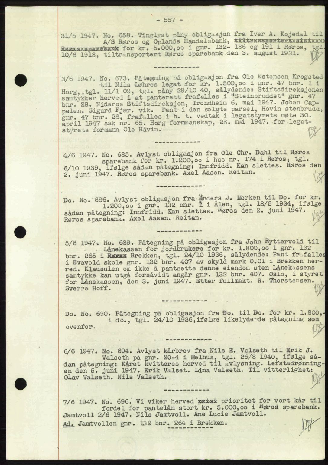 Gauldal sorenskriveri, SAT/A-0014/1/2/2C: Pantebok nr. A3, 1947-1947, Dagboknr: 658/1947
