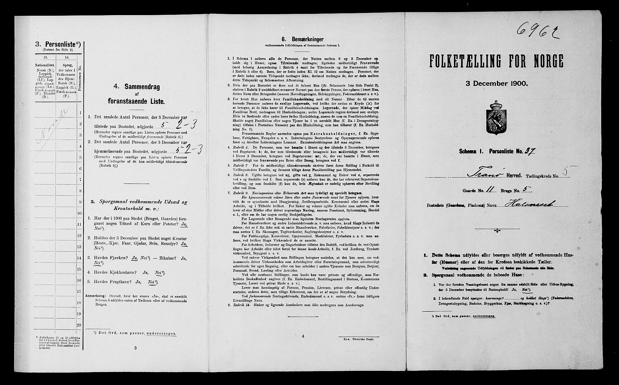SATØ, Folketelling 1900 for 1927 Tranøy herred, 1900, s. 106