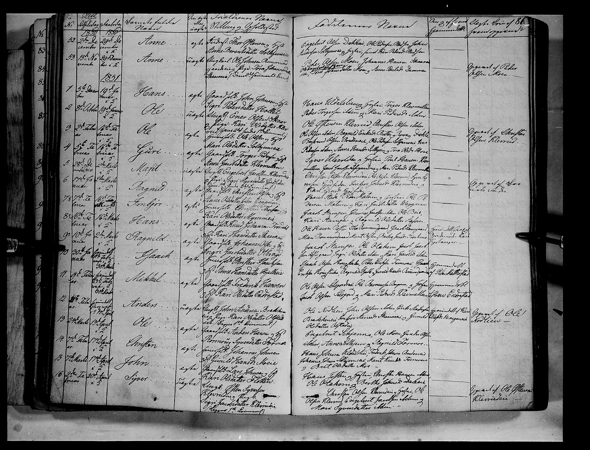 Vågå prestekontor, AV/SAH-PREST-076/H/Ha/Haa/L0005: Ministerialbok nr. 5 /3, 1842-1856, s. 86
