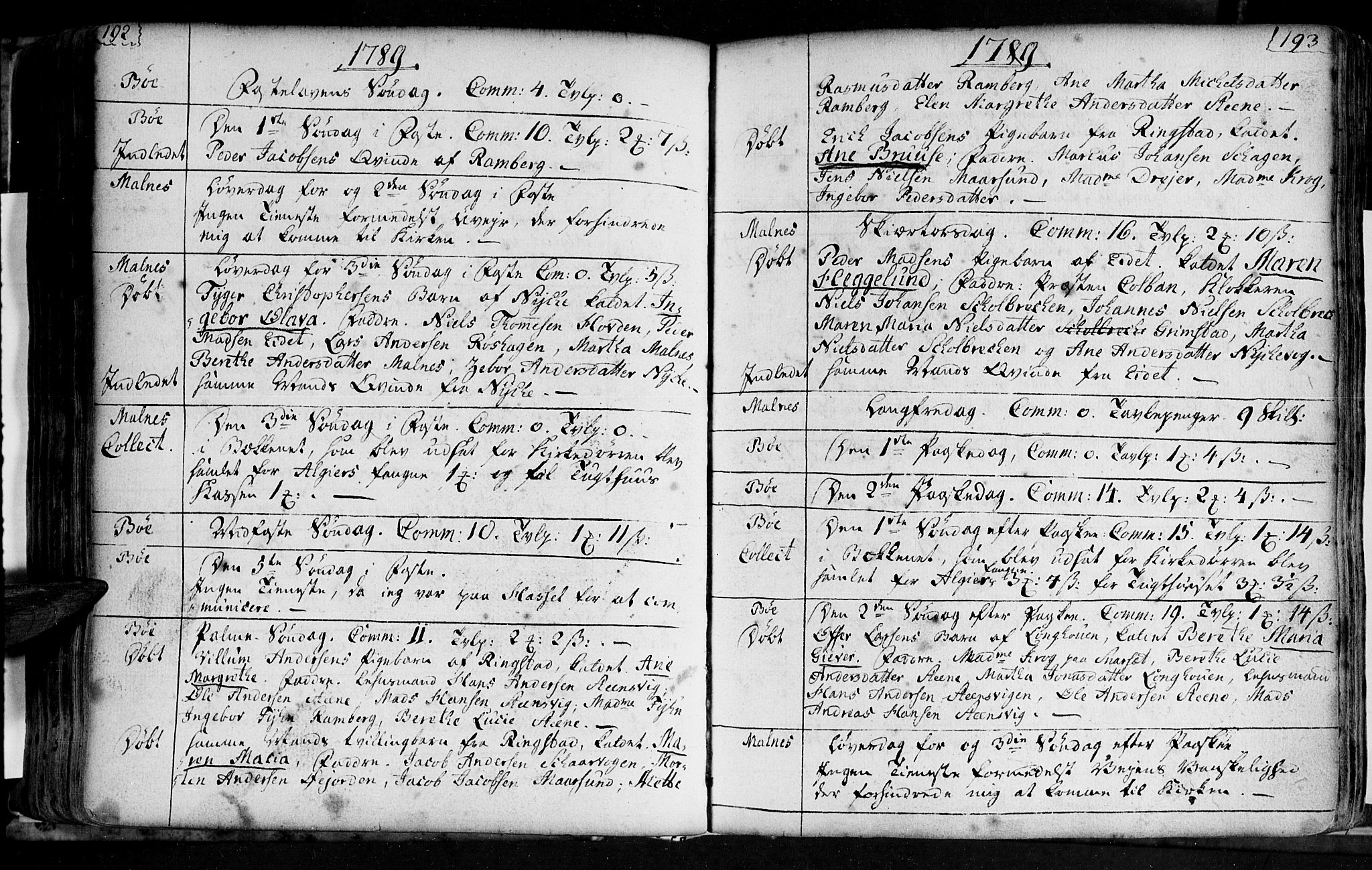 Ministerialprotokoller, klokkerbøker og fødselsregistre - Nordland, AV/SAT-A-1459/891/L1297: Ministerialbok nr. 891A02, 1759-1820, s. 292-293