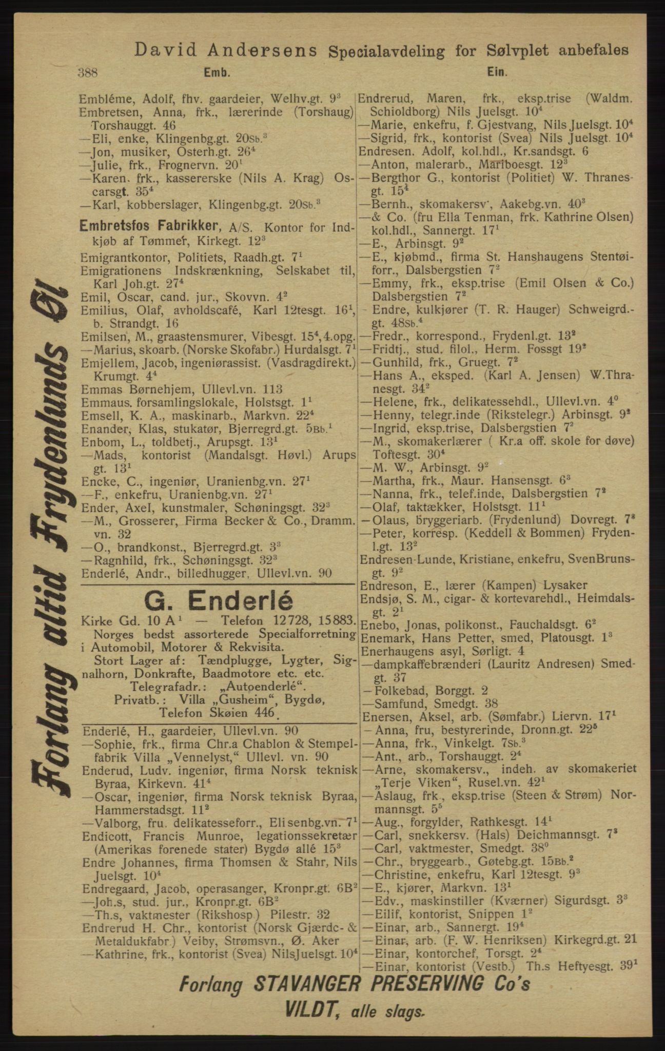 Kristiania/Oslo adressebok, PUBL/-, 1913, s. 400