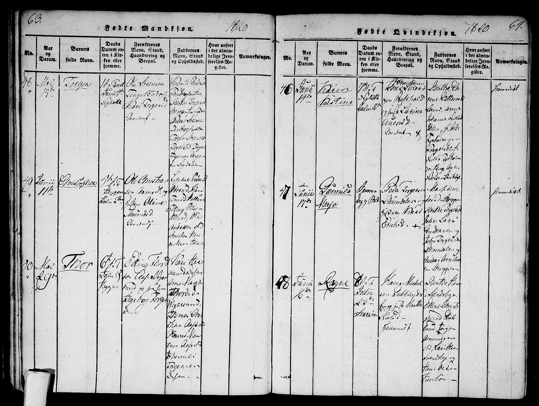 Modum kirkebøker, AV/SAKO-A-234/F/Fa/L0004: Ministerialbok nr. 4, 1818-1824, s. 63-64