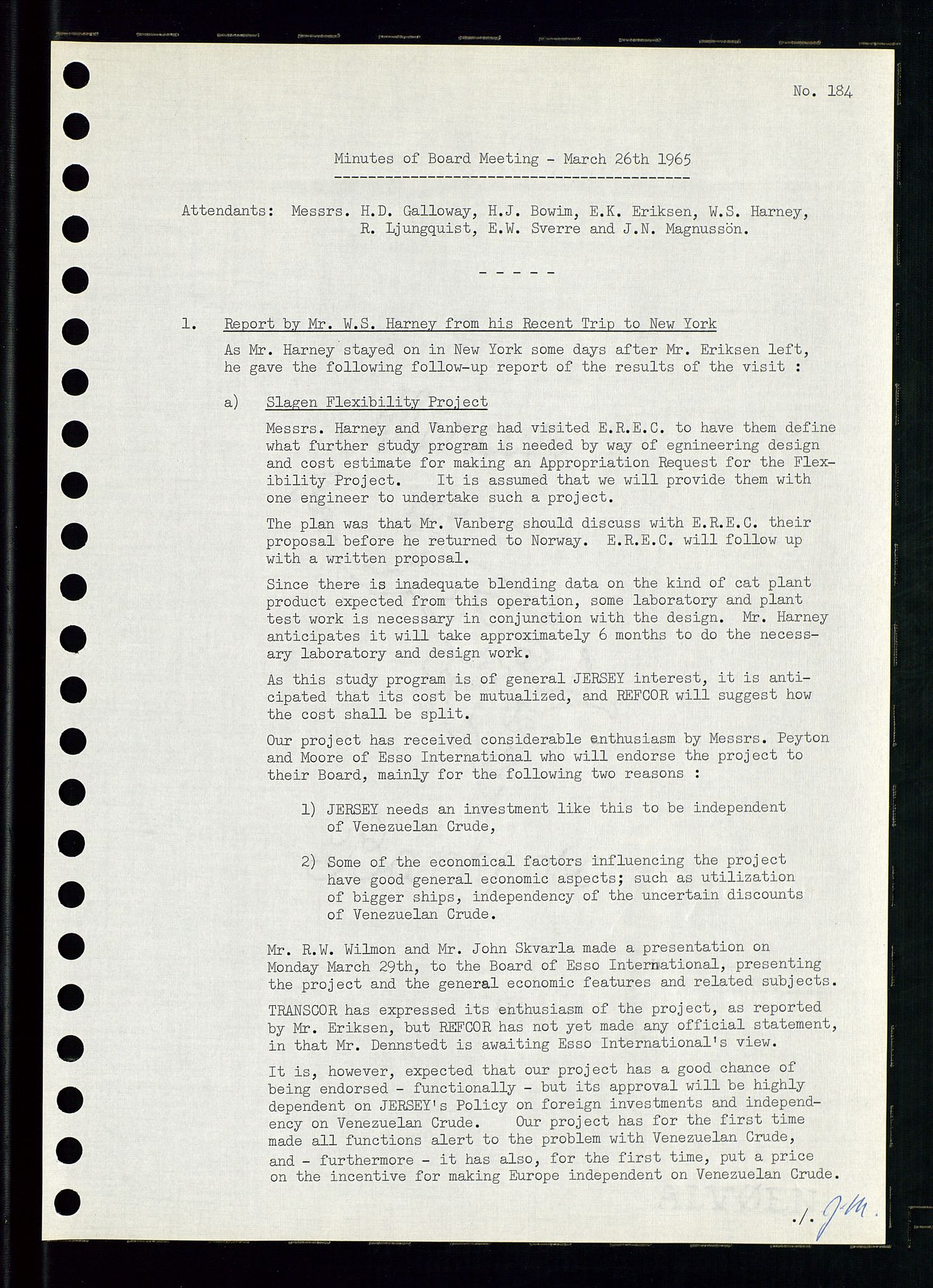 Pa 0982 - Esso Norge A/S, SAST/A-100448/A/Aa/L0002/0001: Den administrerende direksjon Board minutes (styrereferater) / Den administrerende direksjon Board minutes (styrereferater), 1965, s. 132