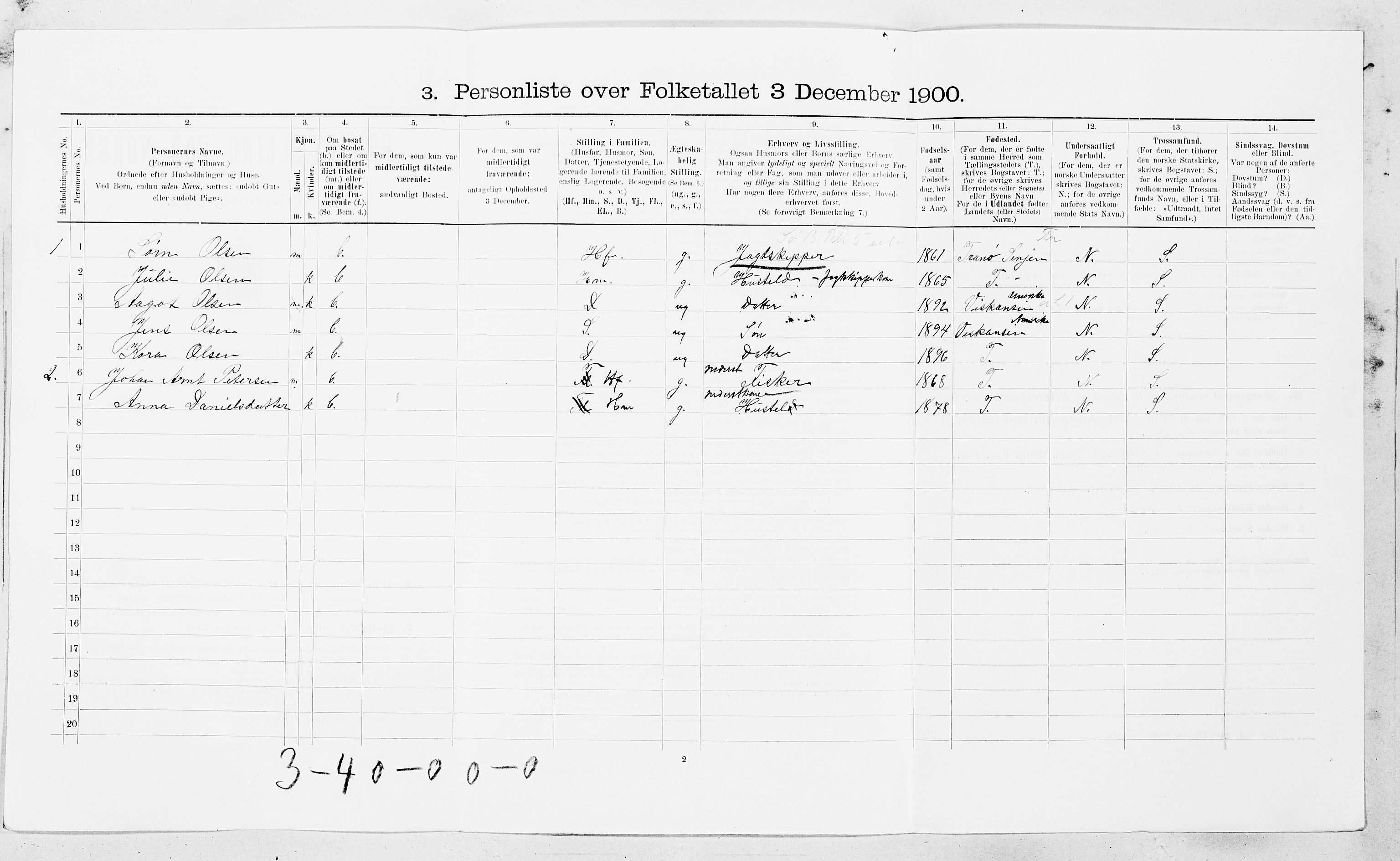 SAT, Folketelling 1900 for 1630 Aa herred, 1900, s. 626