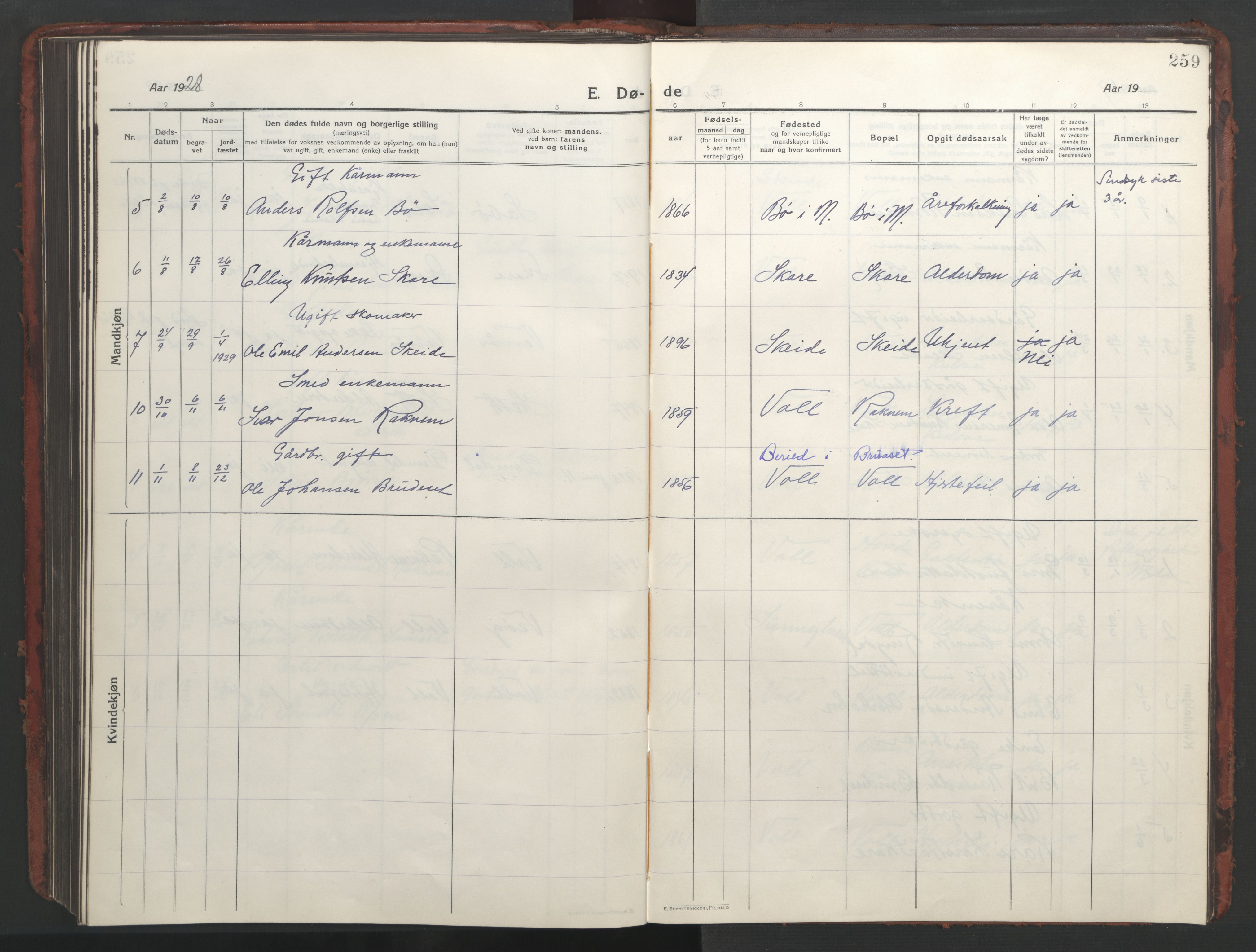 Ministerialprotokoller, klokkerbøker og fødselsregistre - Møre og Romsdal, AV/SAT-A-1454/543/L0565: Klokkerbok nr. 543C03, 1916-1955, s. 259