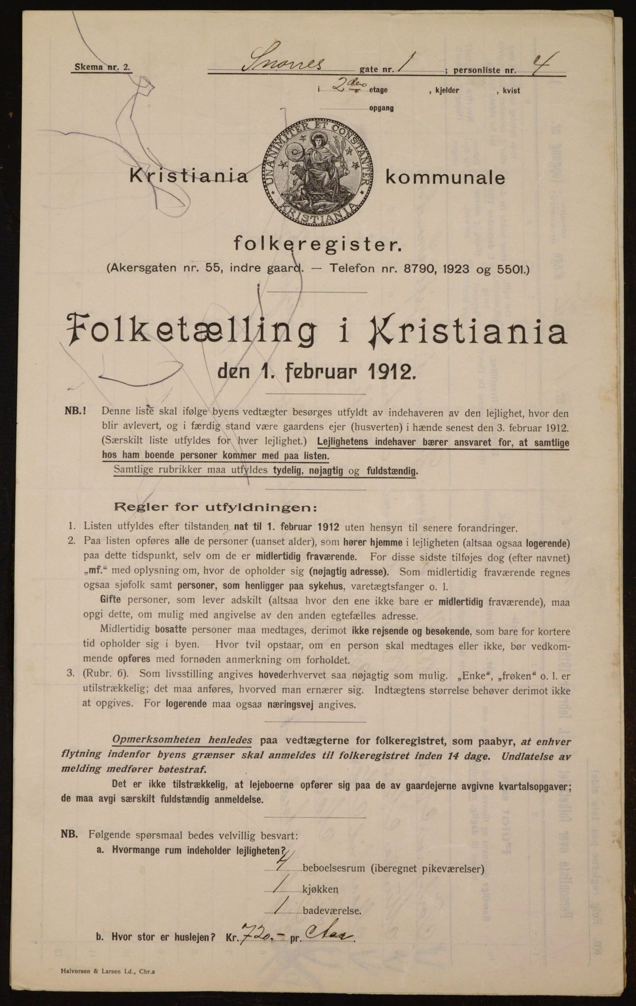 OBA, Kommunal folketelling 1.2.1912 for Kristiania, 1912, s. 98419