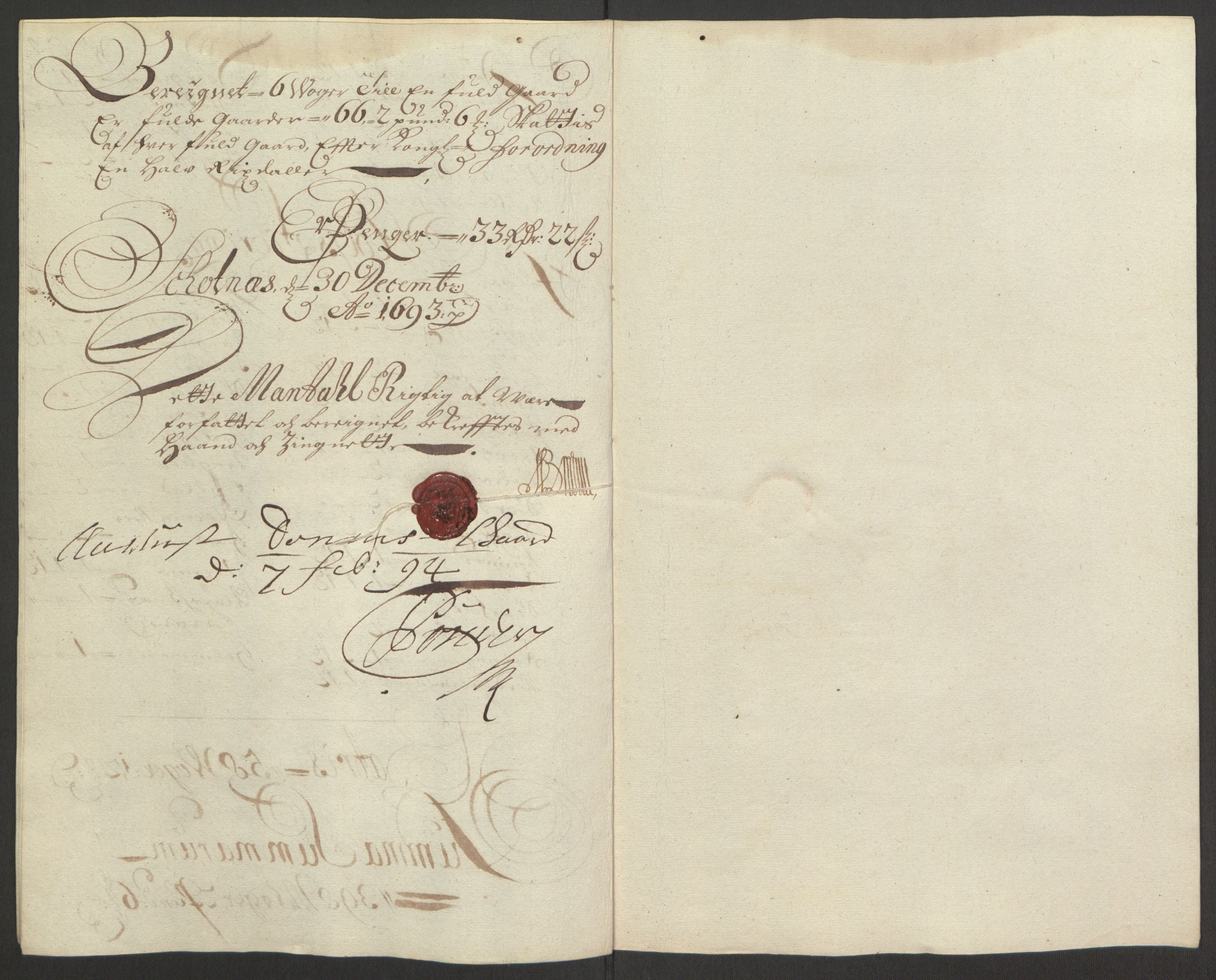 Rentekammeret inntil 1814, Reviderte regnskaper, Fogderegnskap, AV/RA-EA-4092/R67/L4675: Fogderegnskap Vesterålen, Andenes og Lofoten, 1691-1693, s. 268