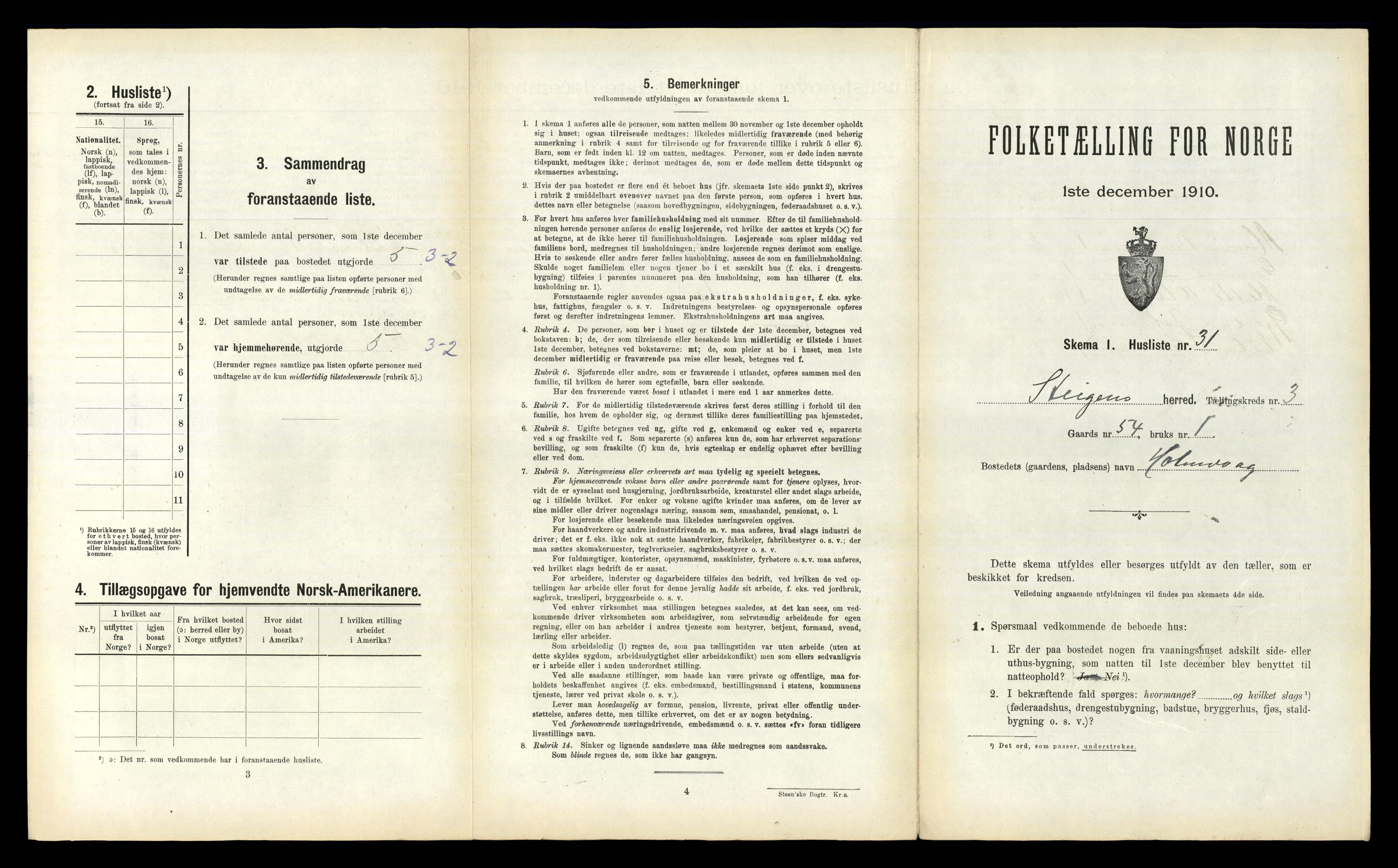 RA, Folketelling 1910 for 1848 Steigen herred, 1910, s. 255