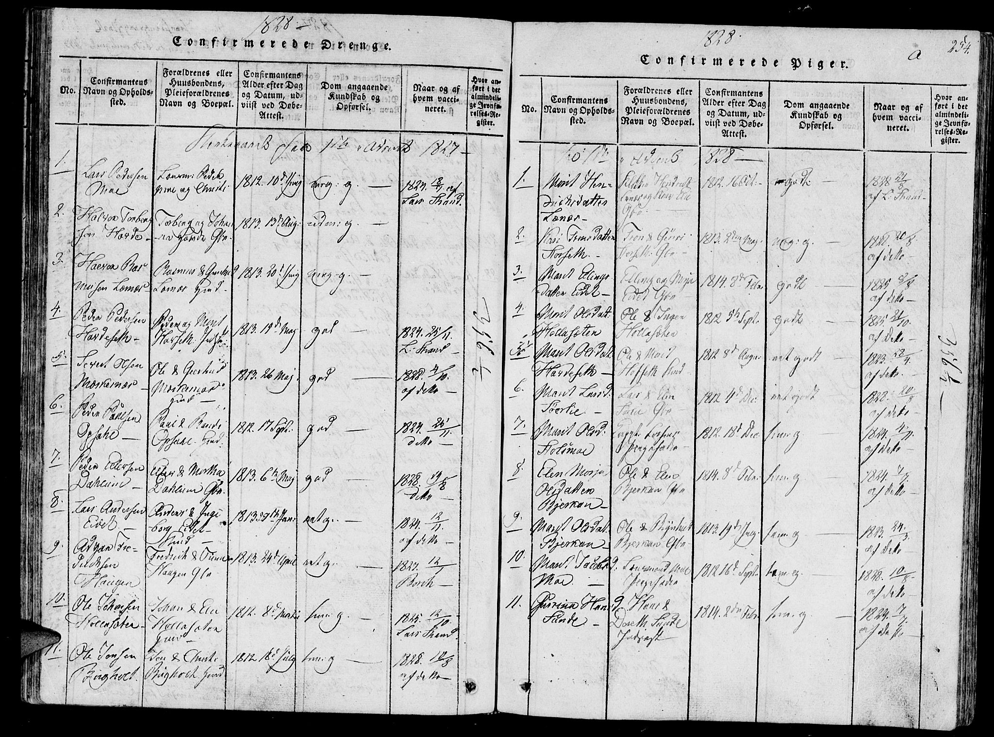 Ministerialprotokoller, klokkerbøker og fødselsregistre - Sør-Trøndelag, AV/SAT-A-1456/630/L0491: Ministerialbok nr. 630A04, 1818-1830, s. 254
