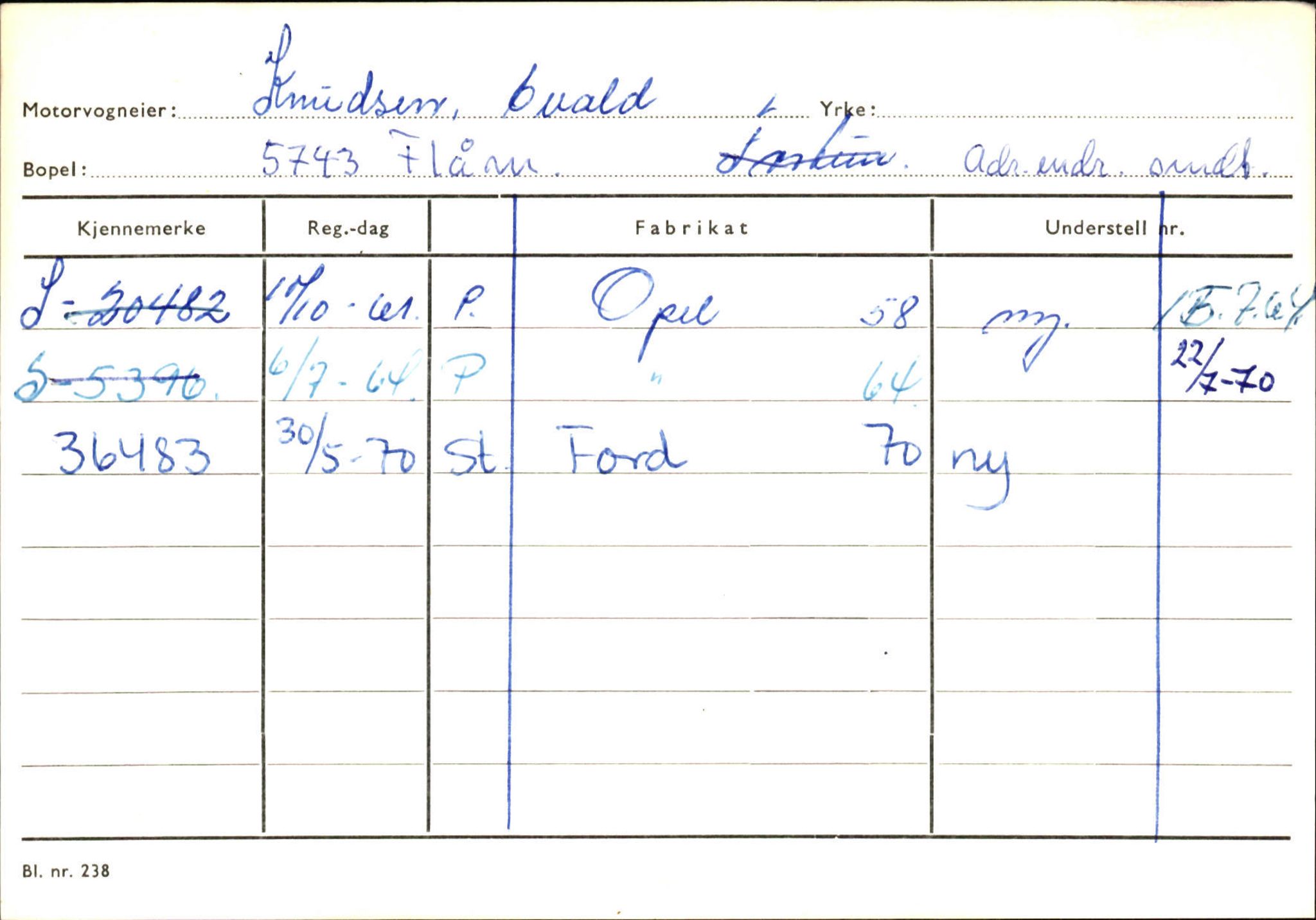 Statens vegvesen, Sogn og Fjordane vegkontor, SAB/A-5301/4/F/L0125: Eigarregister Sogndal V-Å. Aurland A-Å. Fjaler A-N, 1945-1975, s. 800