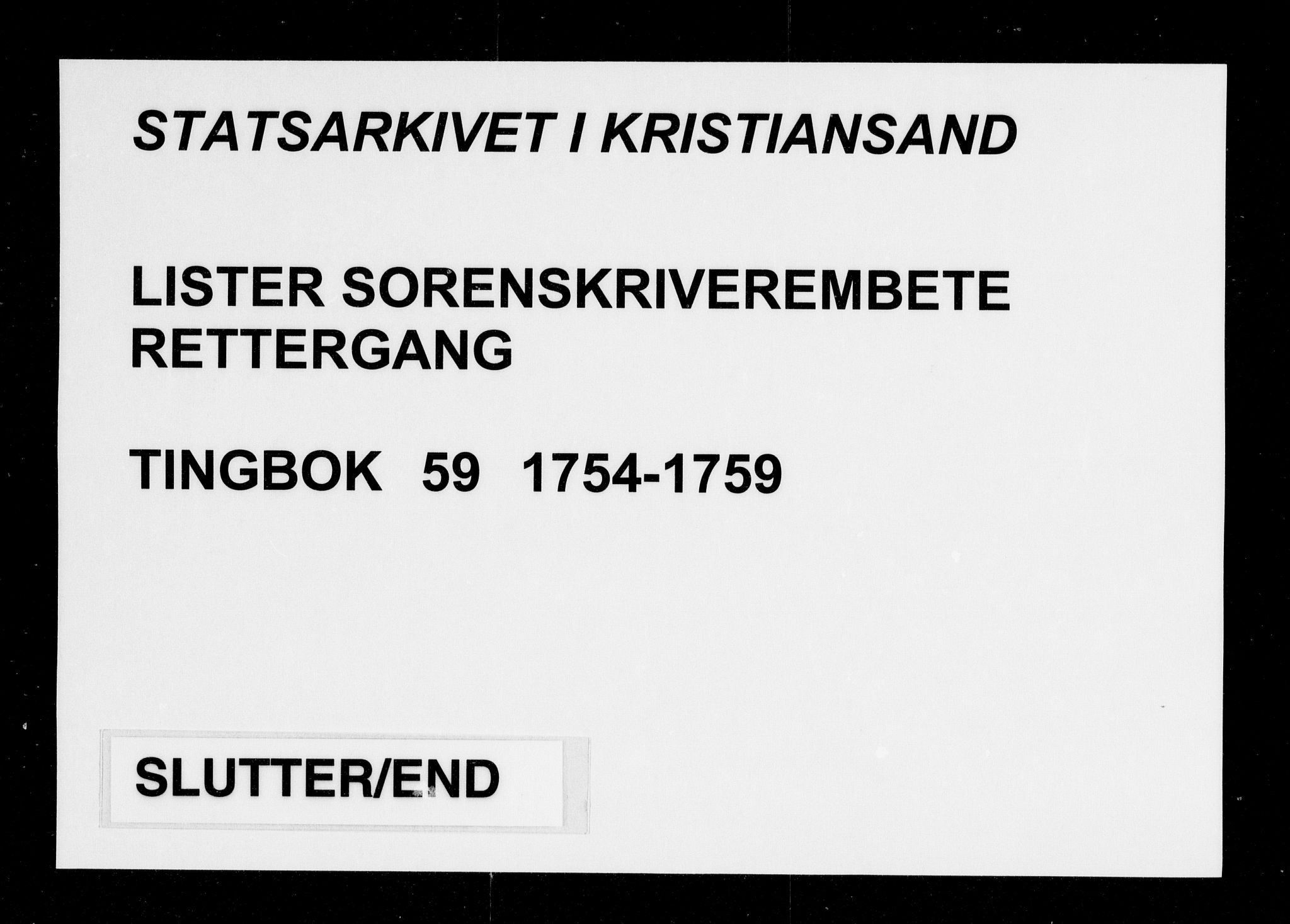 Lister sorenskriveri, AV/SAK-1221-0003/F/Fa/L0059: Tingbok nr 59, 1754-1759