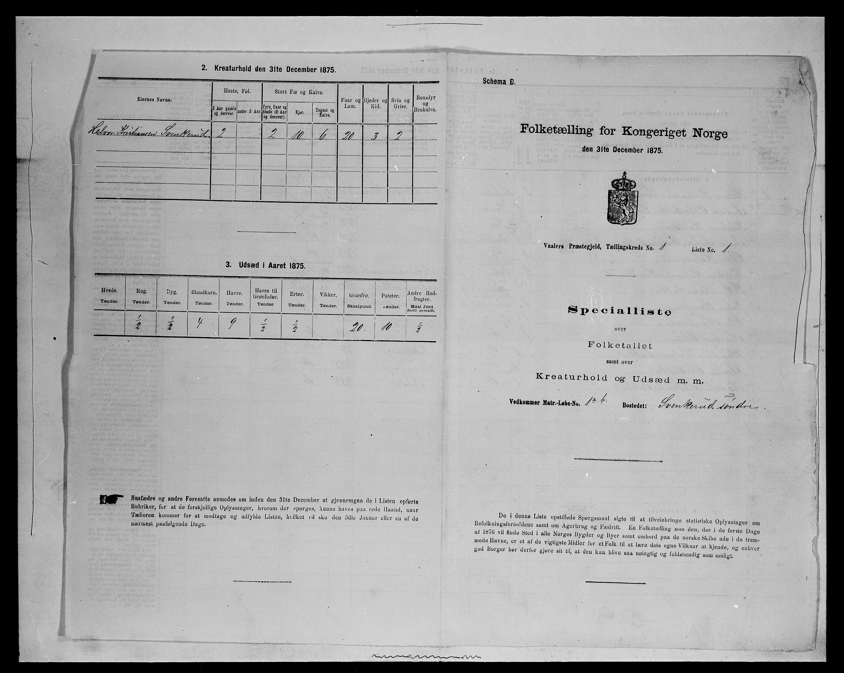 SAH, Folketelling 1875 for 0426P Våler prestegjeld (Hedmark), 1875, s. 111