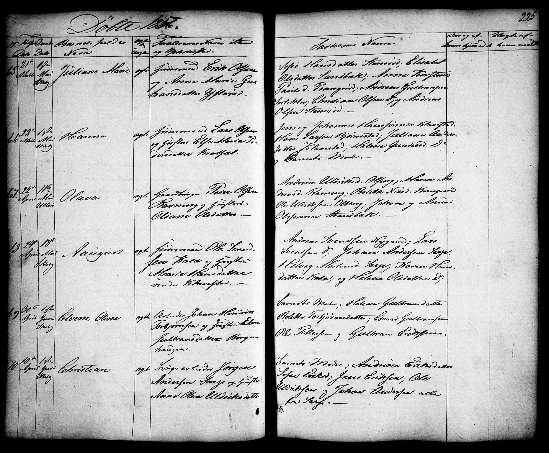 Skjeberg prestekontor Kirkebøker, AV/SAO-A-10923/F/Fa/L0006: Ministerialbok nr. I 6, 1846-1858, s. 225