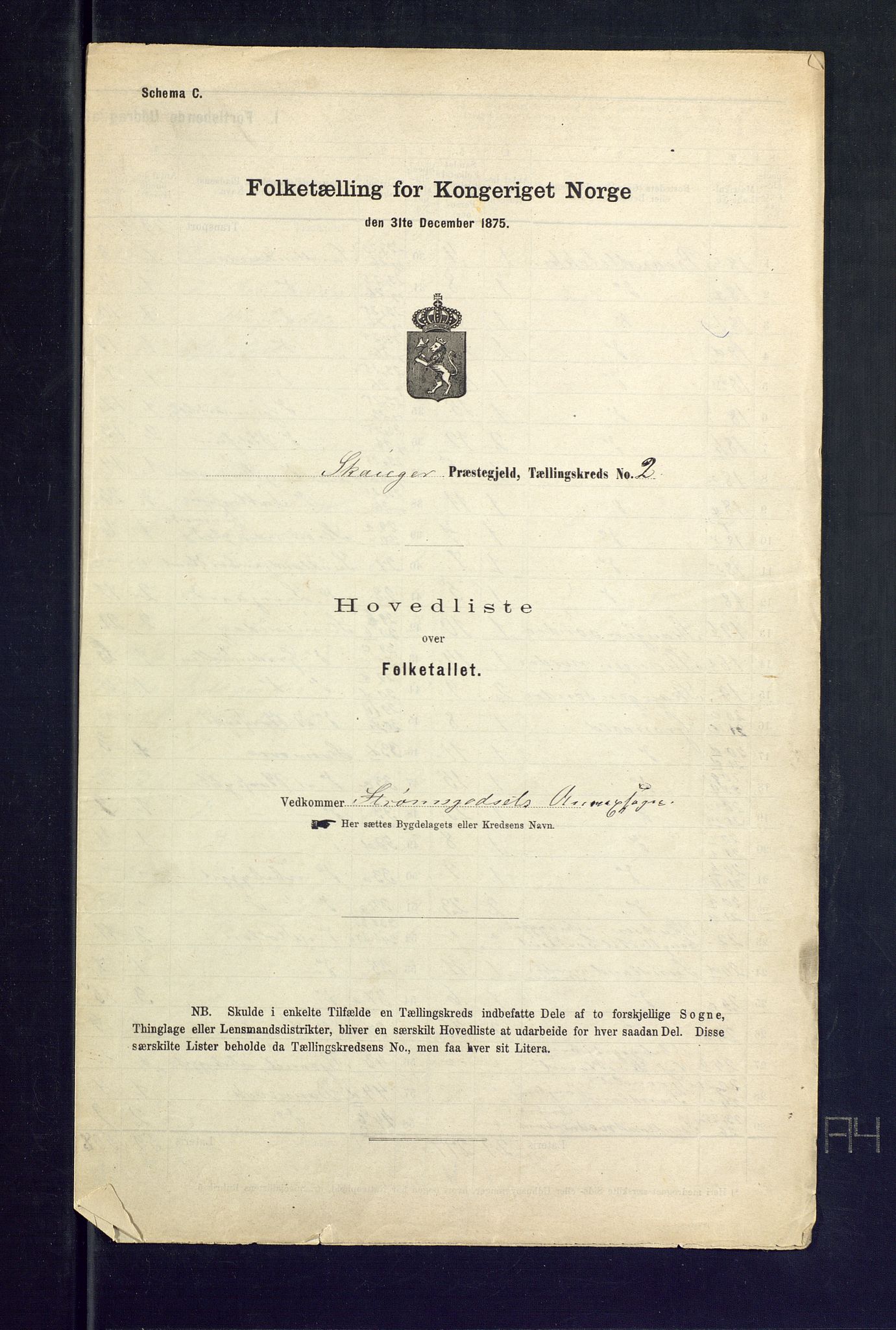 SAKO, Folketelling 1875 for 0712P Skoger prestegjeld, 1875, s. 6