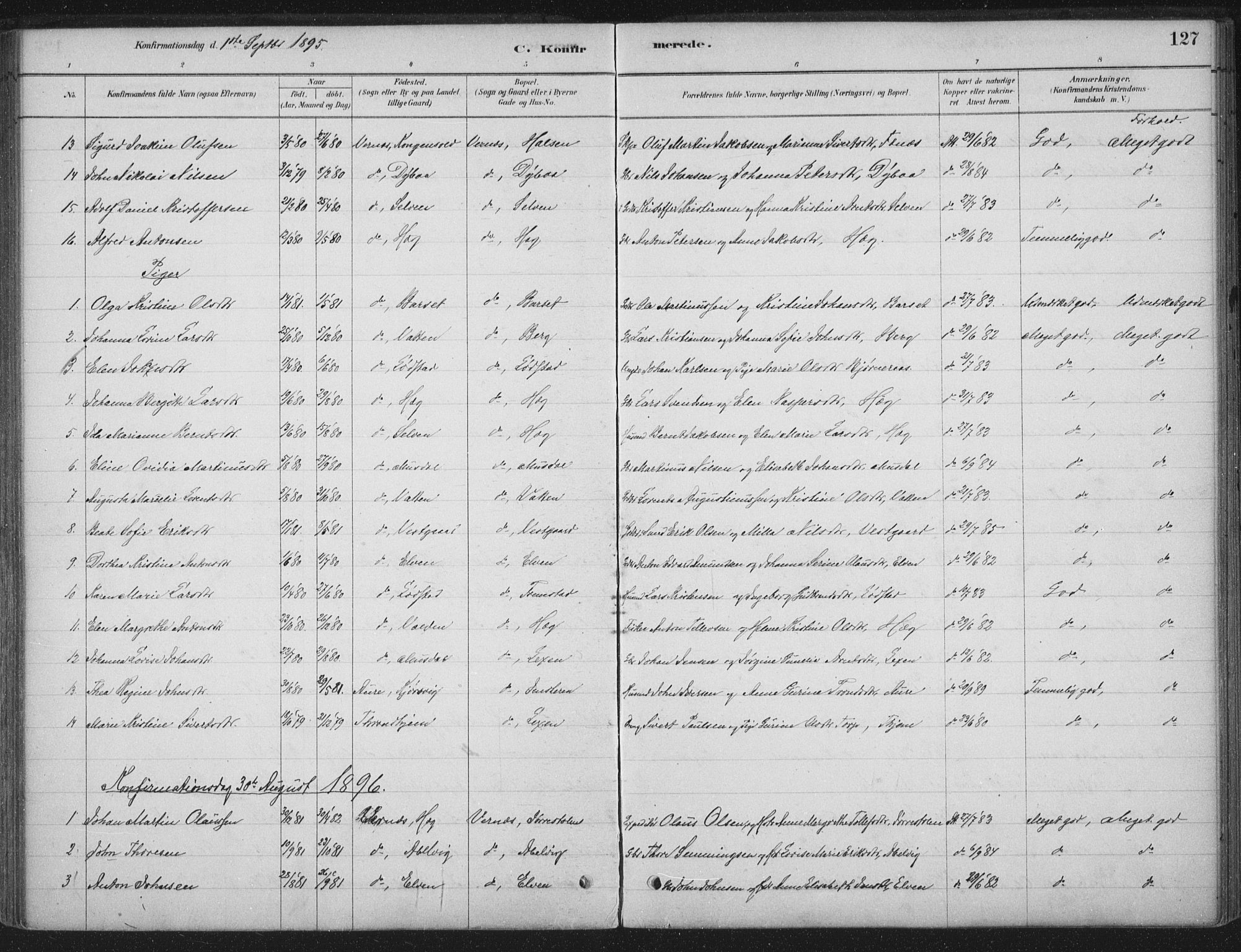 Ministerialprotokoller, klokkerbøker og fødselsregistre - Sør-Trøndelag, SAT/A-1456/662/L0755: Ministerialbok nr. 662A01, 1879-1905, s. 127