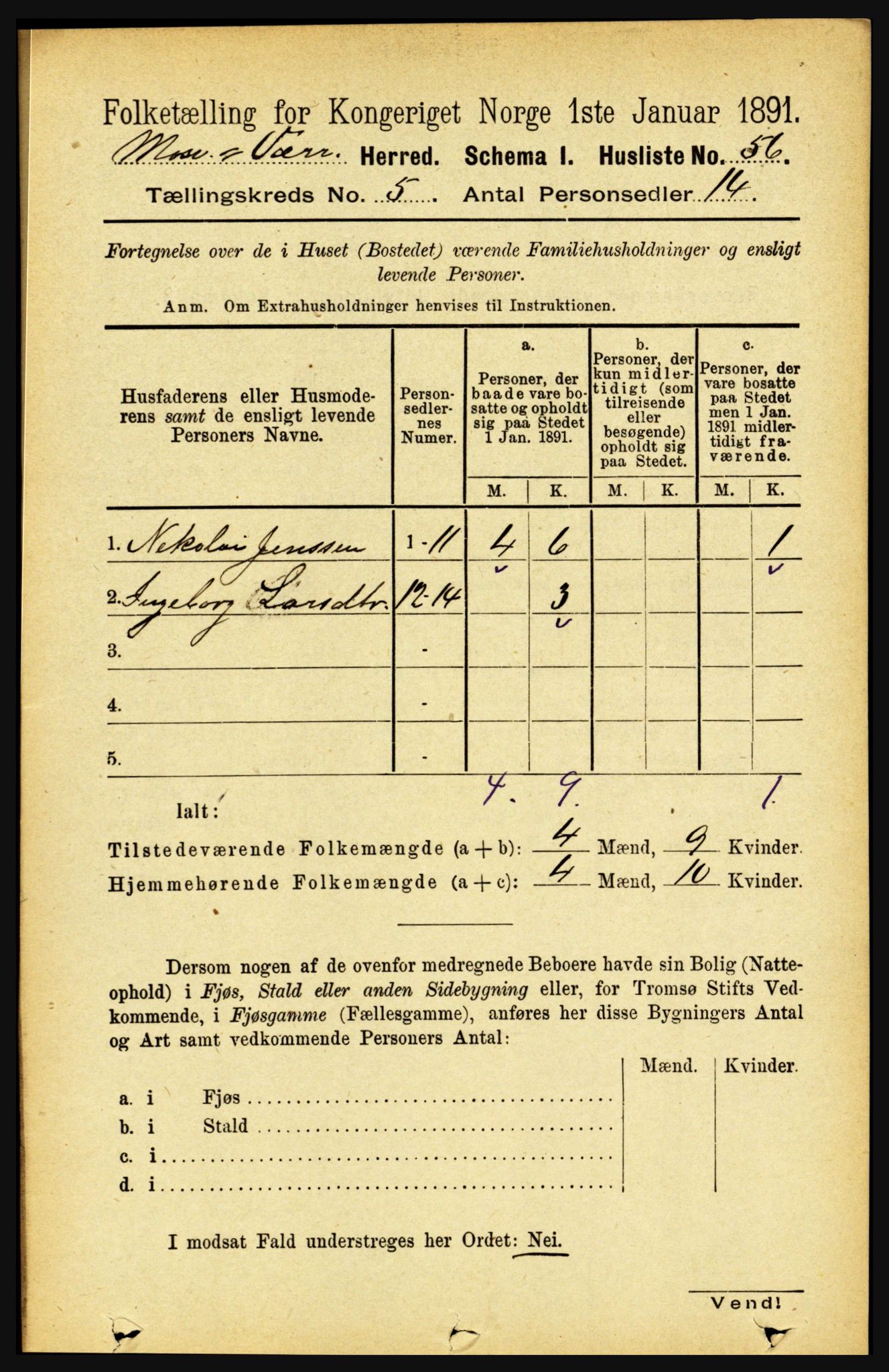 RA, Folketelling 1891 for 1723 Mosvik og Verran herred, 1891, s. 1952