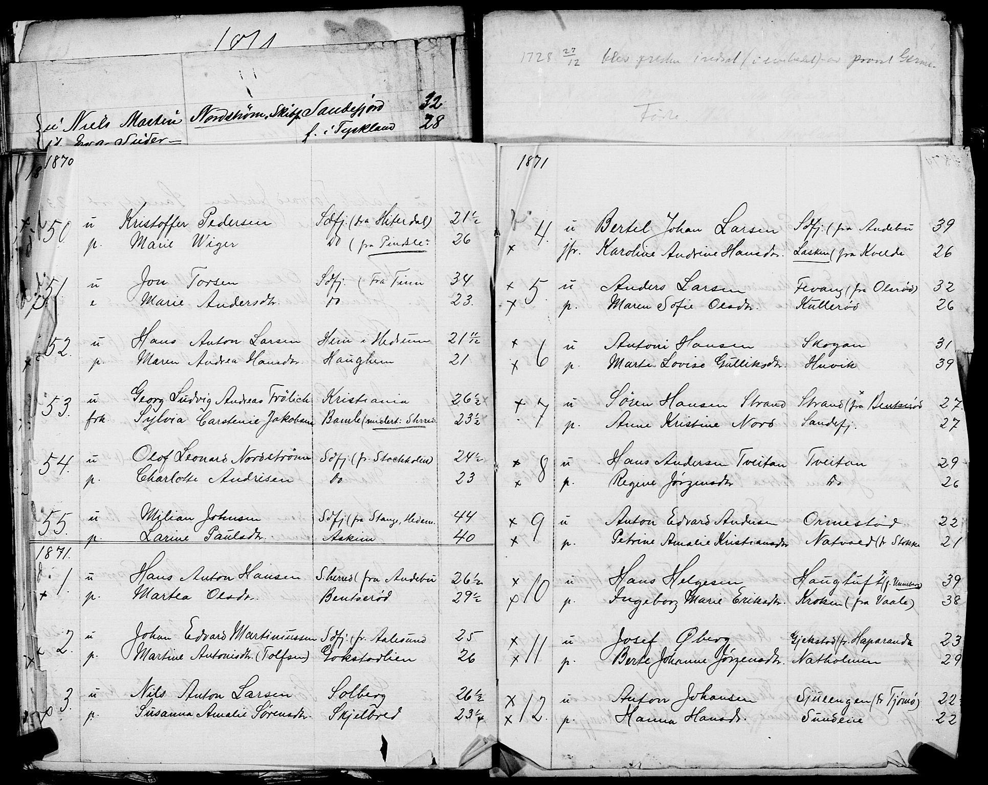 Sandar sokneprestkontor, AV/SAKO-A-242/Y/Ya/L0006: Annen kirkebok nr. 1 /1, 1709-1871