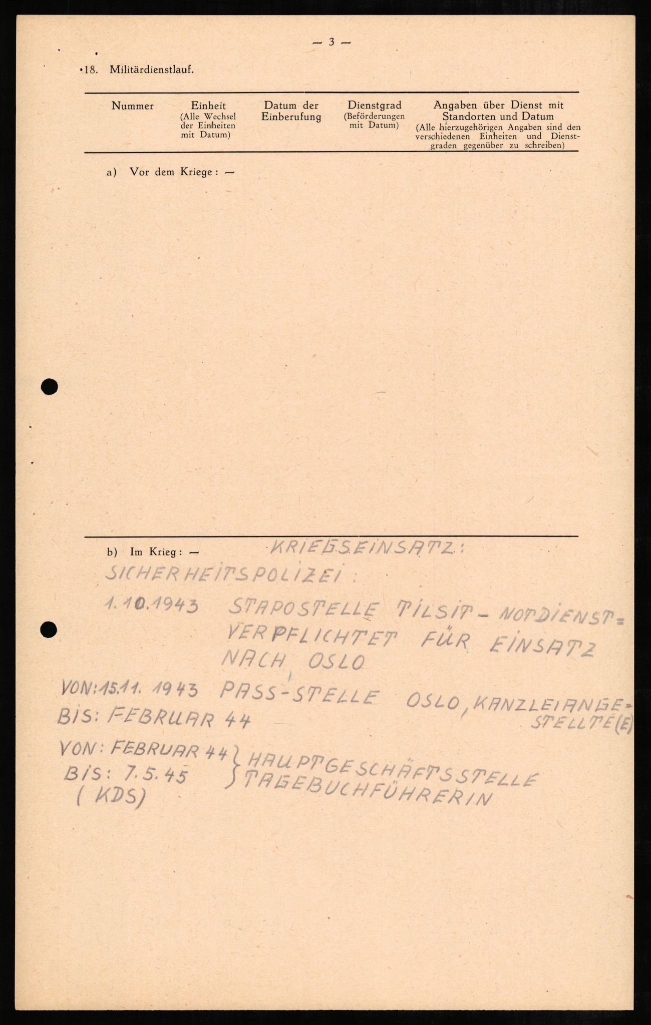 Forsvaret, Forsvarets overkommando II, AV/RA-RAFA-3915/D/Db/L0004: CI Questionaires. Tyske okkupasjonsstyrker i Norge. Tyskere., 1945-1946, s. 78