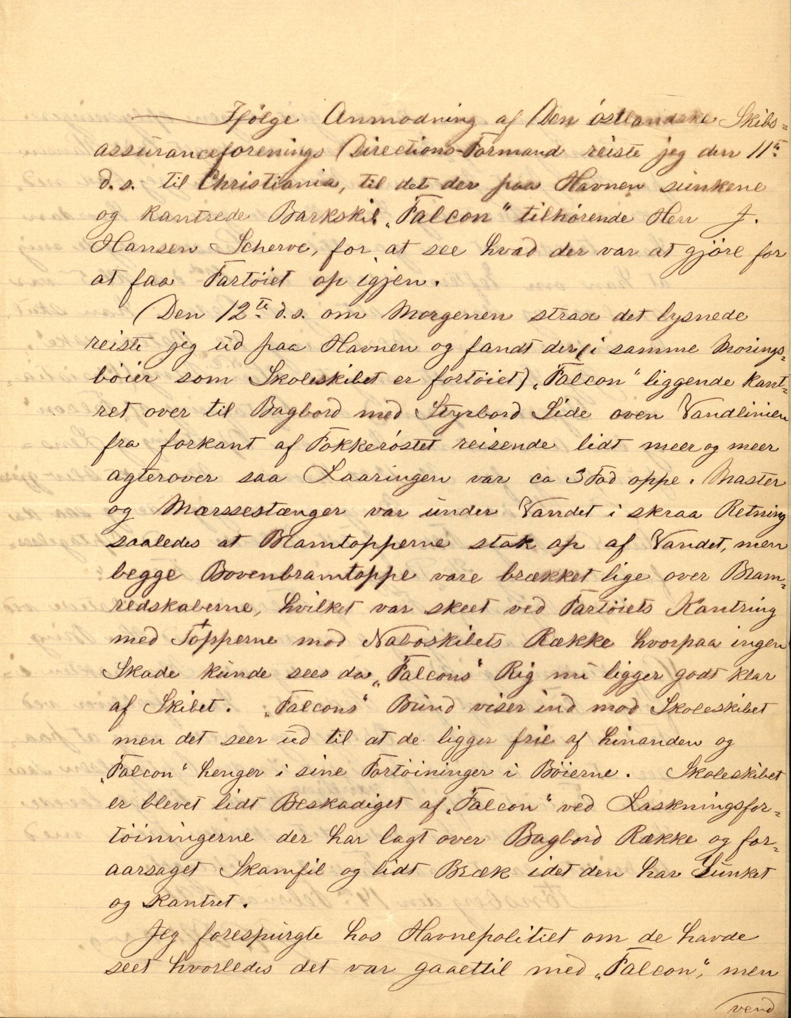 Pa 63 - Østlandske skibsassuranceforening, VEMU/A-1079/G/Ga/L0027/0011: Havaridokumenter / Louise, Lucie, Falcon, Ingeborg av Laurvig, Imperator, 1891, s. 33