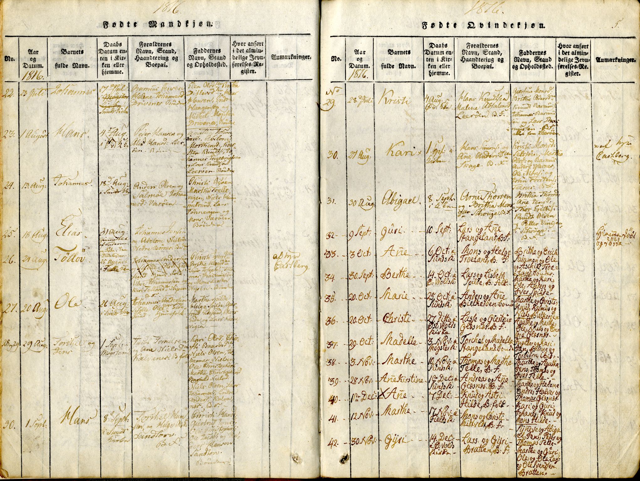 Sund sokneprestembete, AV/SAB-A-99930: Ministerialbok nr. A 11, 1814-1825, s. 5