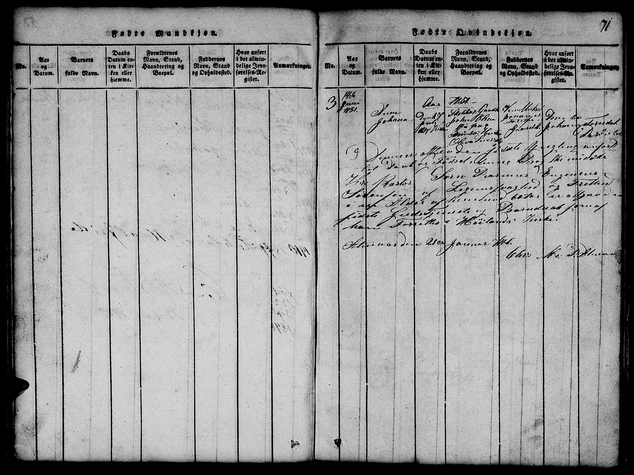 Ministerialprotokoller, klokkerbøker og fødselsregistre - Nord-Trøndelag, SAT/A-1458/765/L0562: Klokkerbok nr. 765C01, 1817-1851, s. 71