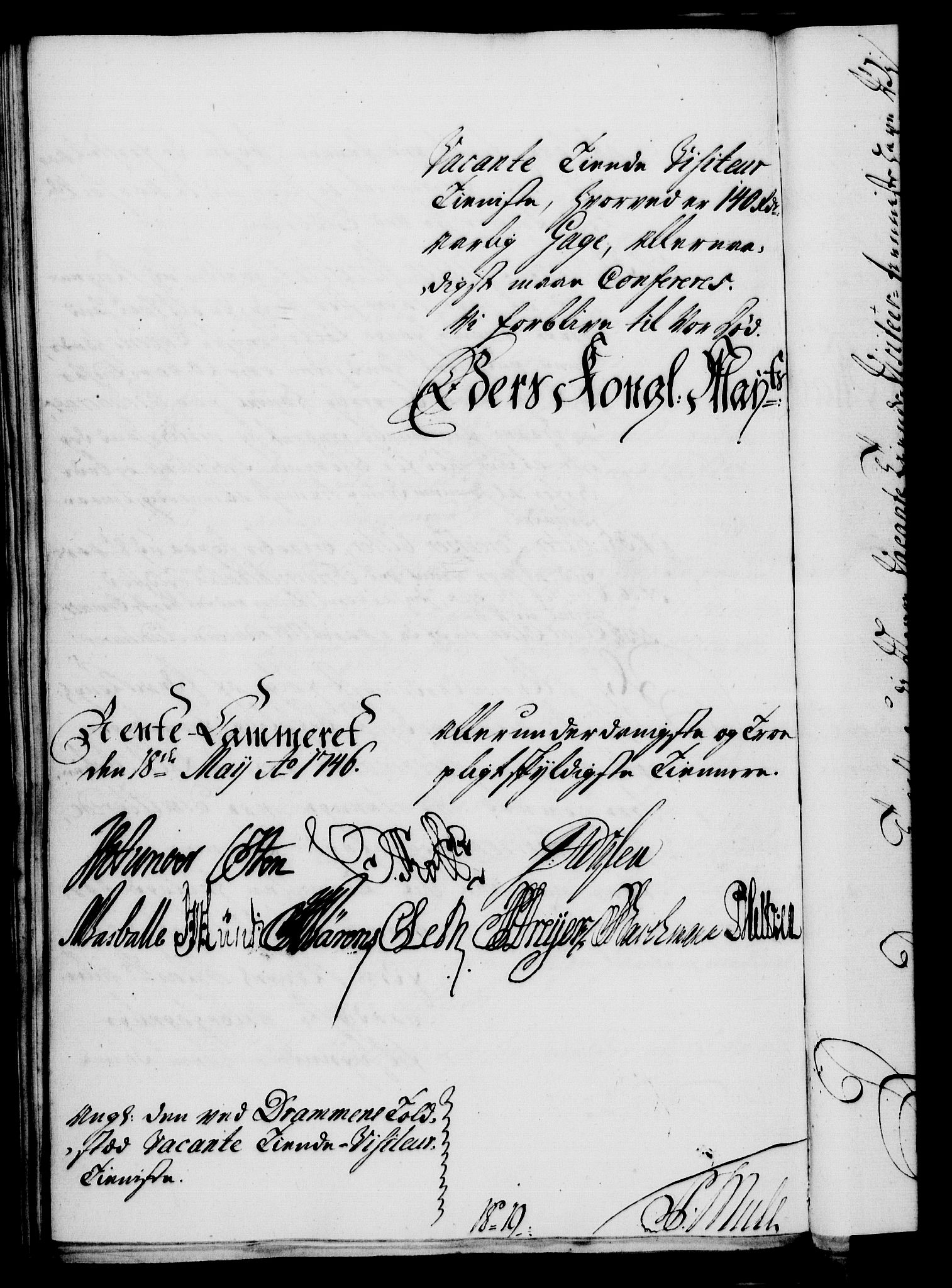 Rentekammeret, Kammerkanselliet, RA/EA-3111/G/Gf/Gfa/L0028: Norsk relasjons- og resolusjonsprotokoll (merket RK 52.28), 1745-1746, s. 830