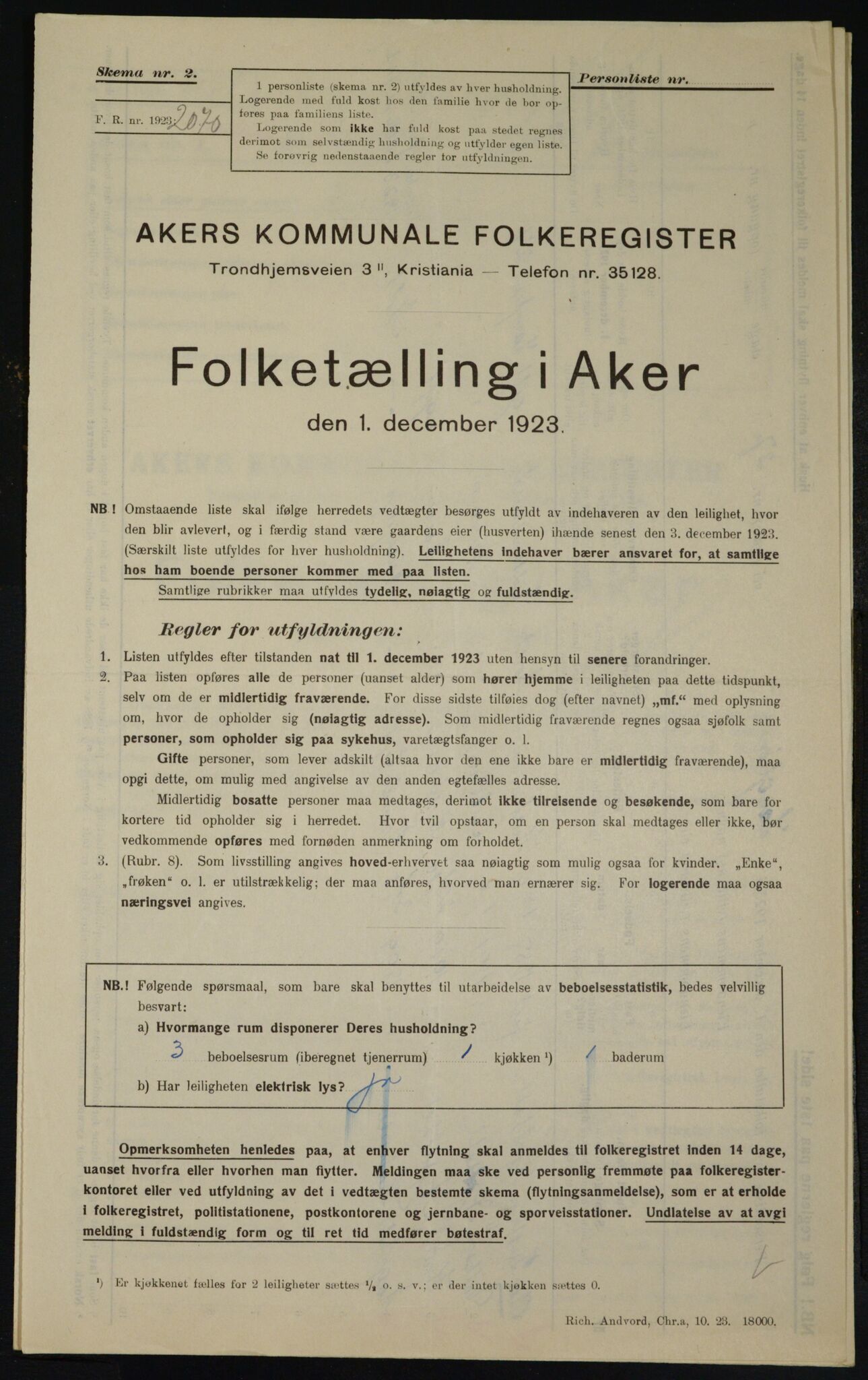 , Kommunal folketelling 1.12.1923 for Aker, 1923, s. 21355