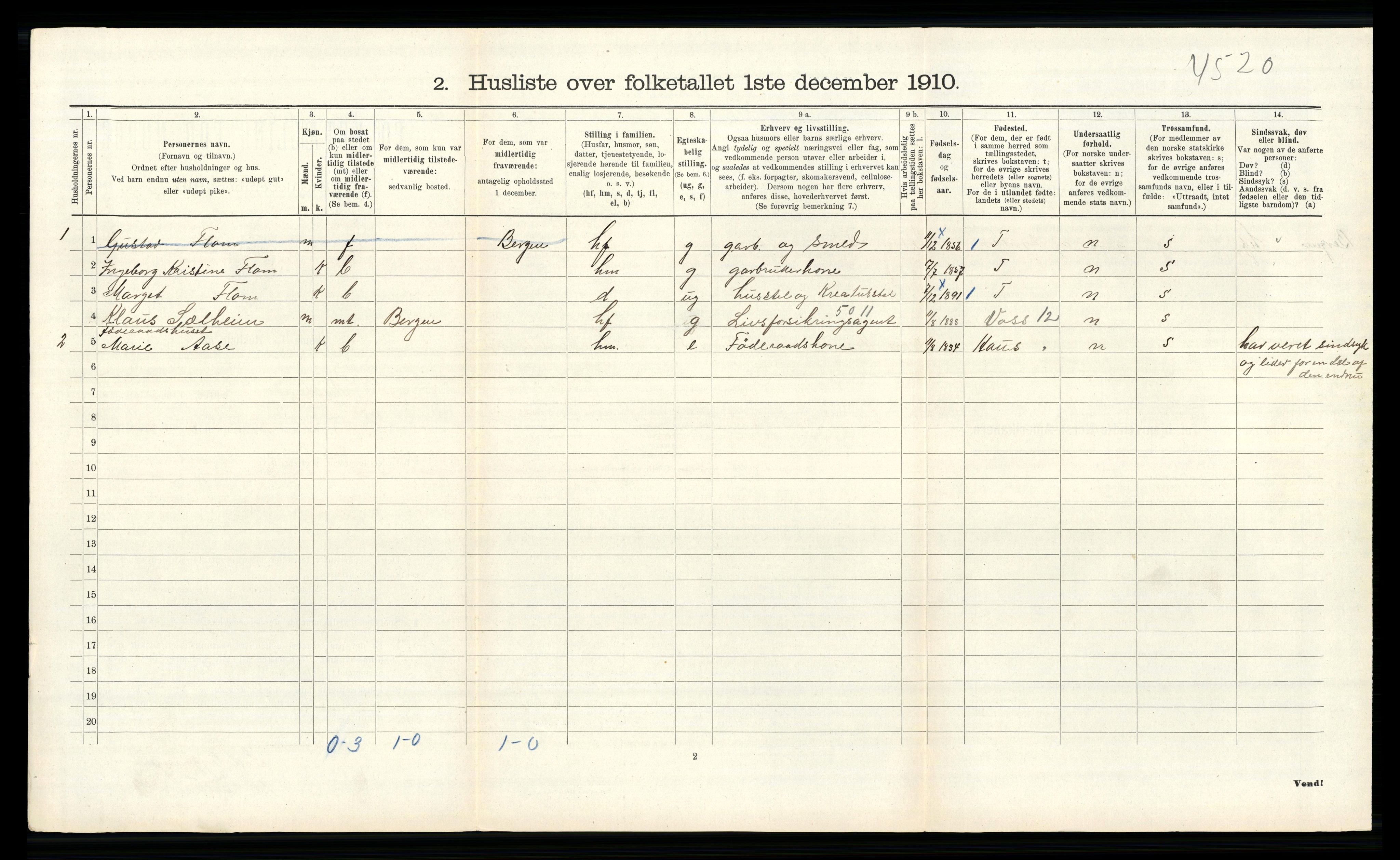 RA, Folketelling 1910 for 1257 Alversund herred, 1910, s. 449