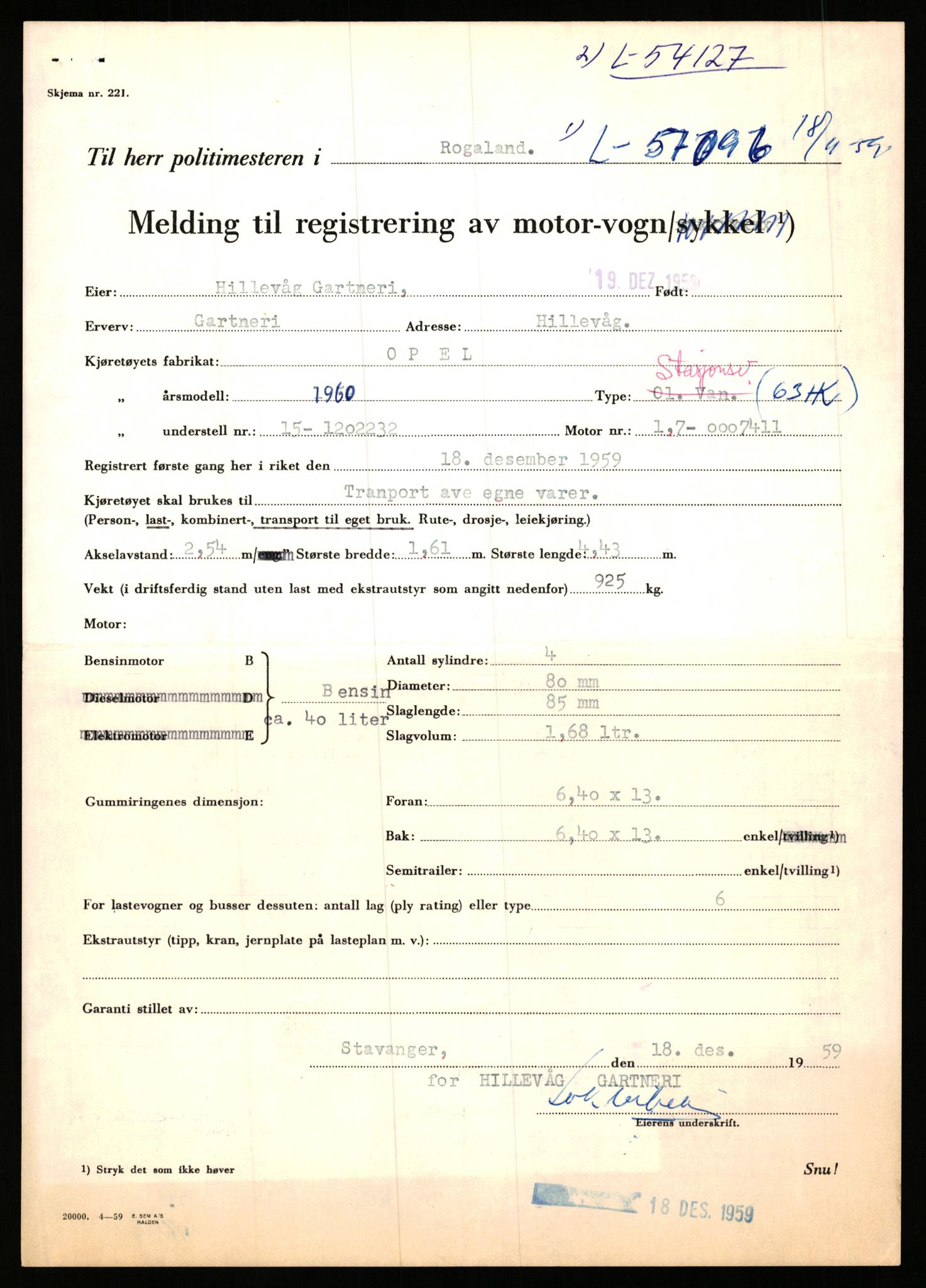 Stavanger trafikkstasjon, AV/SAST-A-101942/0/F/L0053: L-52900 - L-54199, 1930-1971, s. 2715