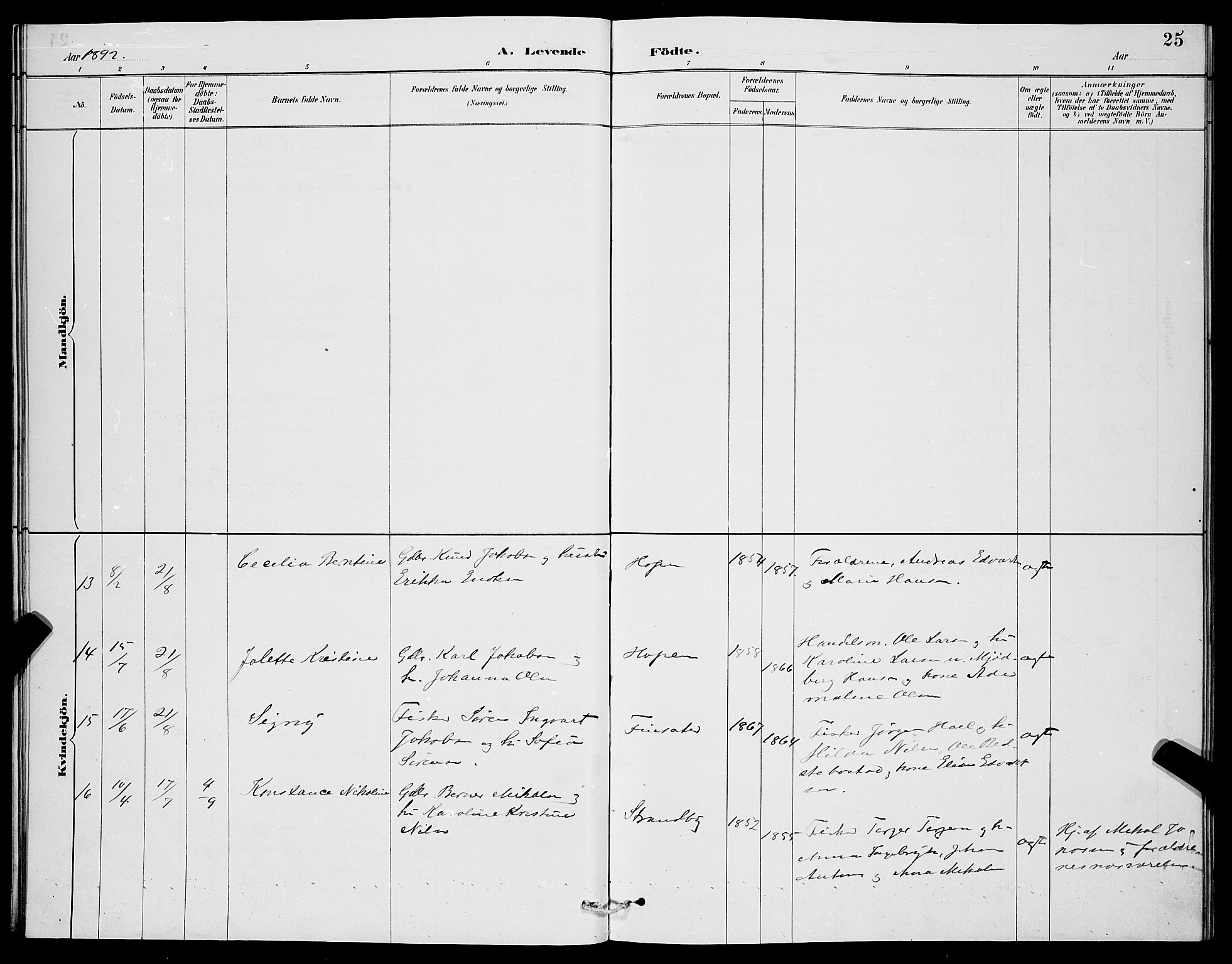 Berg sokneprestkontor, SATØ/S-1318/G/Ga/Gab/L0004klokker: Klokkerbok nr. 4, 1887-1897, s. 25