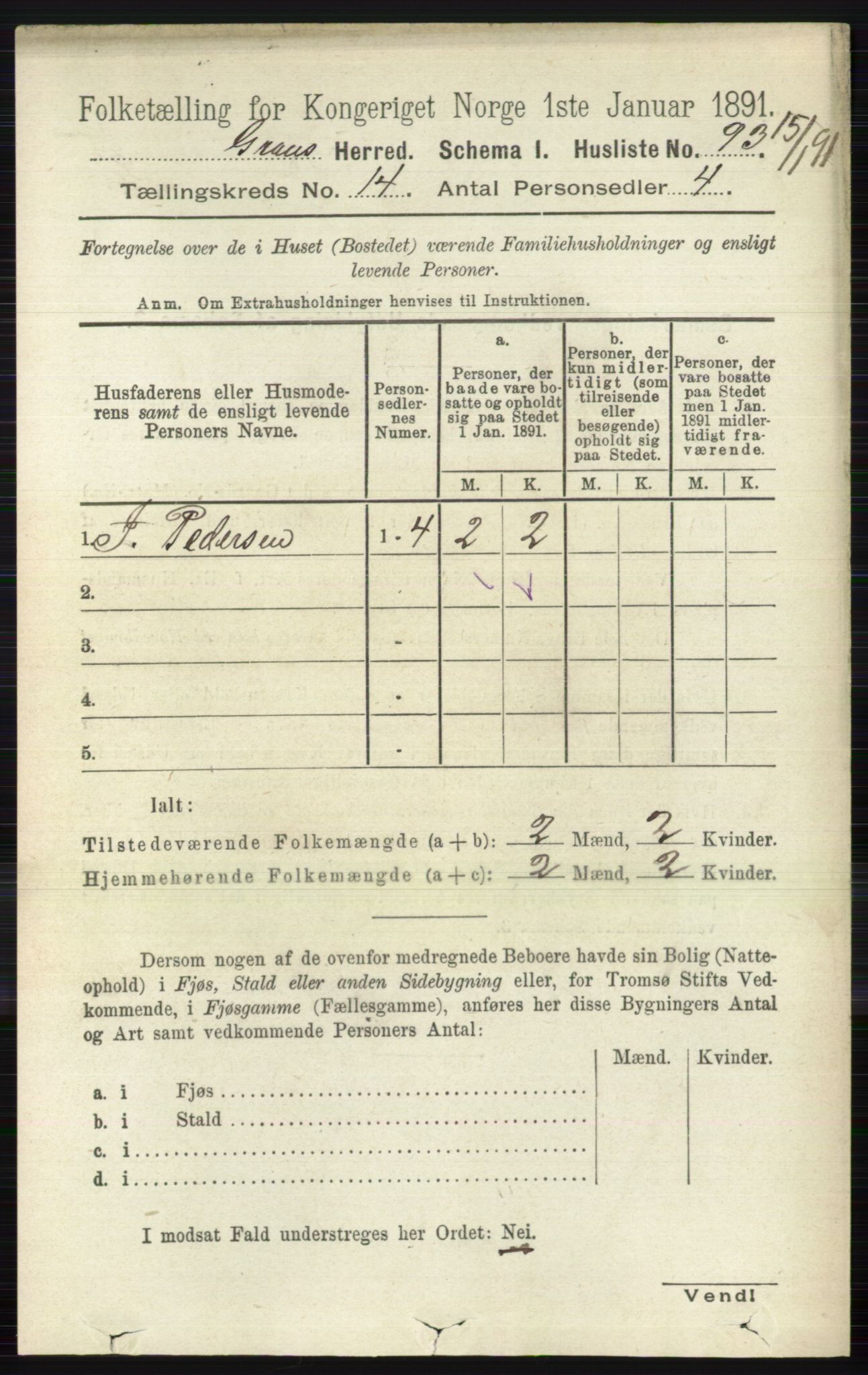 RA, Folketelling 1891 for 0534 Gran herred, 1891, s. 6971