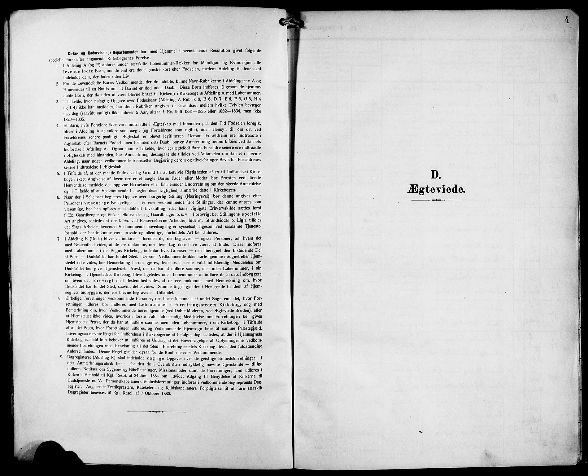 Korskirken sokneprestembete, SAB/A-76101/H/Hab: Klokkerbok nr. D 4, 1906-1925, s. 4
