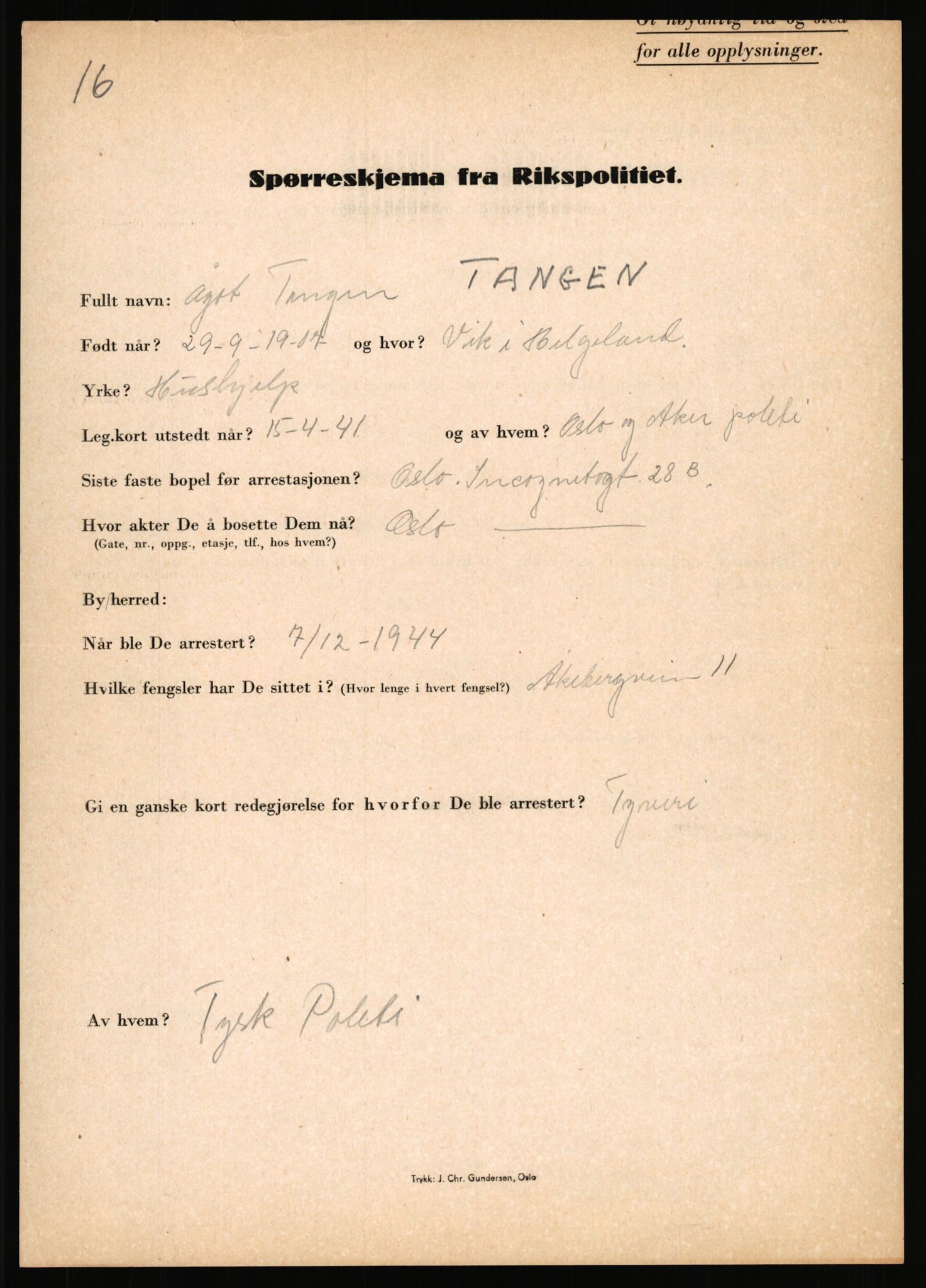 Rikspolitisjefen, AV/RA-S-1560/L/L0016: Sti, Lauritz - Tettum, Karl August, 1940-1945, s. 995