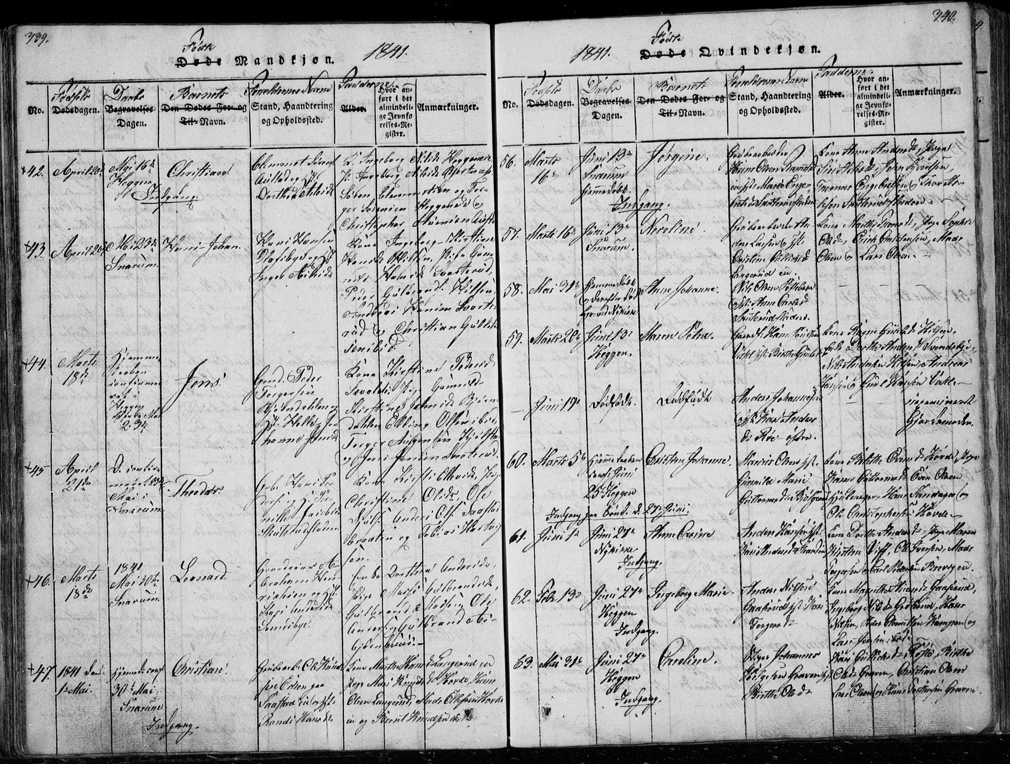 Modum kirkebøker, AV/SAKO-A-234/G/Ga/L0003: Klokkerbok nr. I 3, 1832-1842, s. 339-340