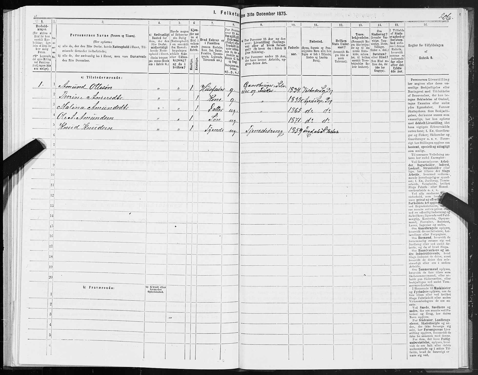 SAT, Folketelling 1875 for 1545P Aukra prestegjeld, 1875, s. 1206