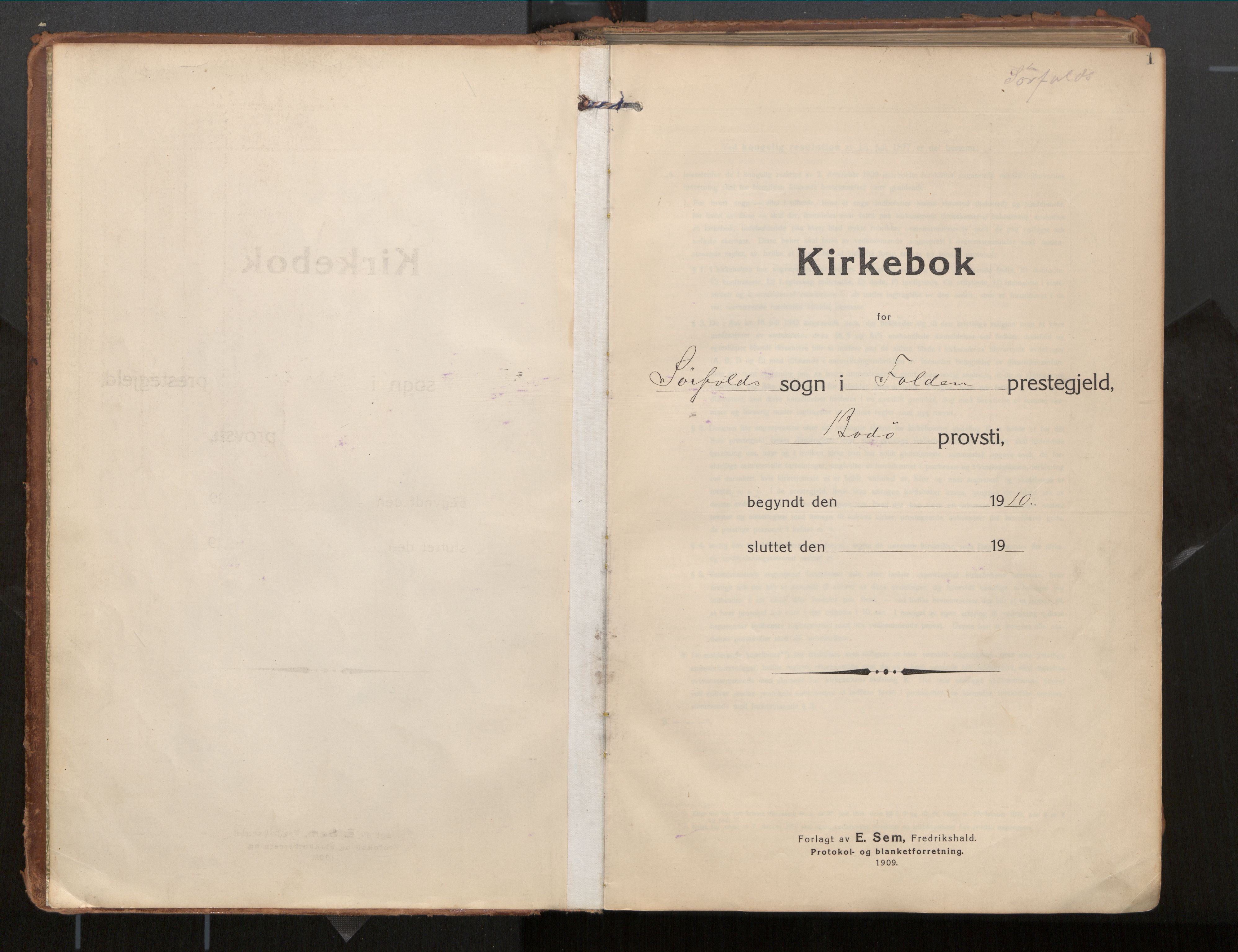Ministerialprotokoller, klokkerbøker og fødselsregistre - Nordland, SAT/A-1459/854/L0784: Ministerialbok nr. 854A07, 1910-1922, s. 1