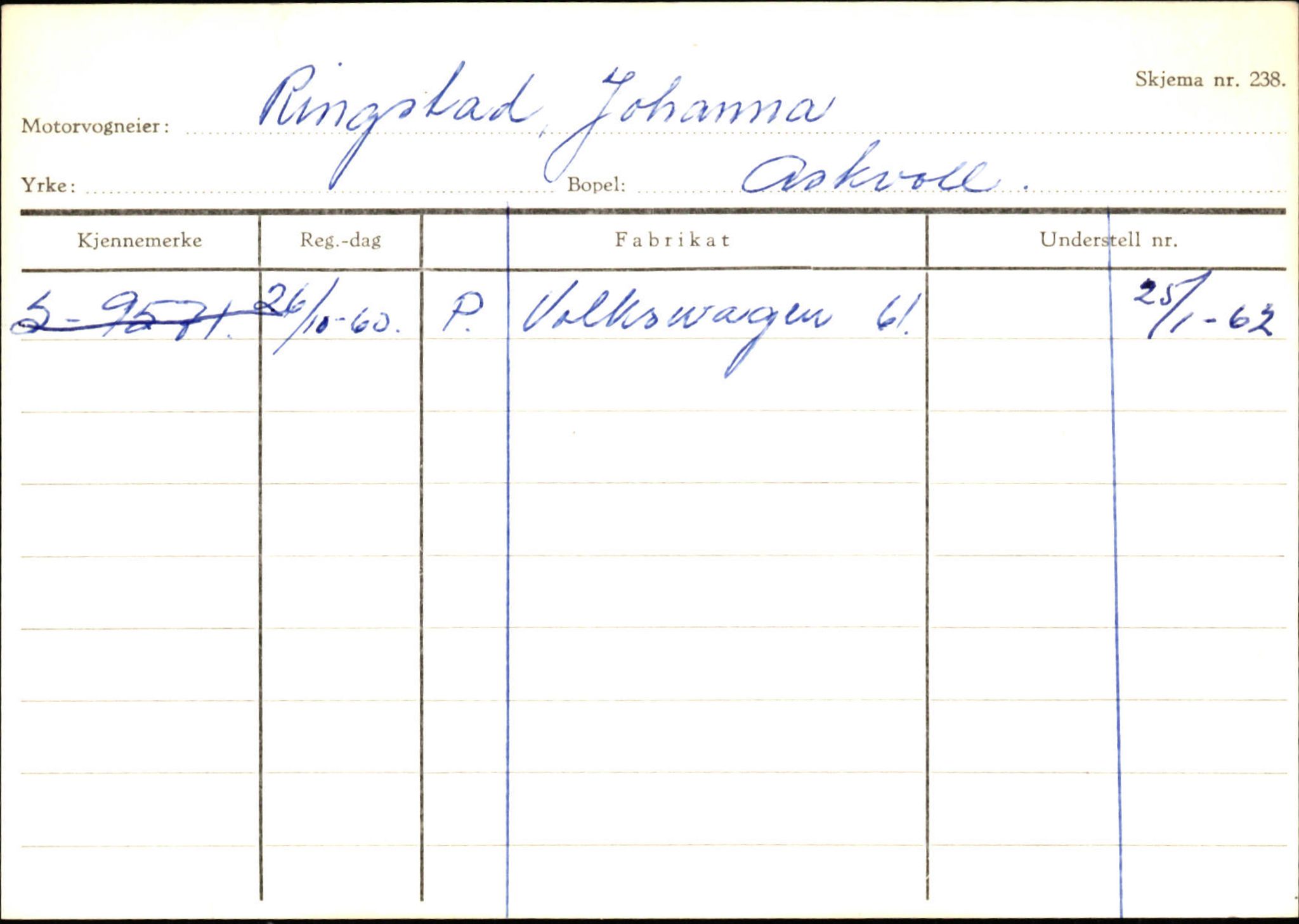 Statens vegvesen, Sogn og Fjordane vegkontor, AV/SAB-A-5301/4/F/L0132: Eigarregister Askvoll A-Å. Balestrand A-Å, 1945-1975, s. 1035