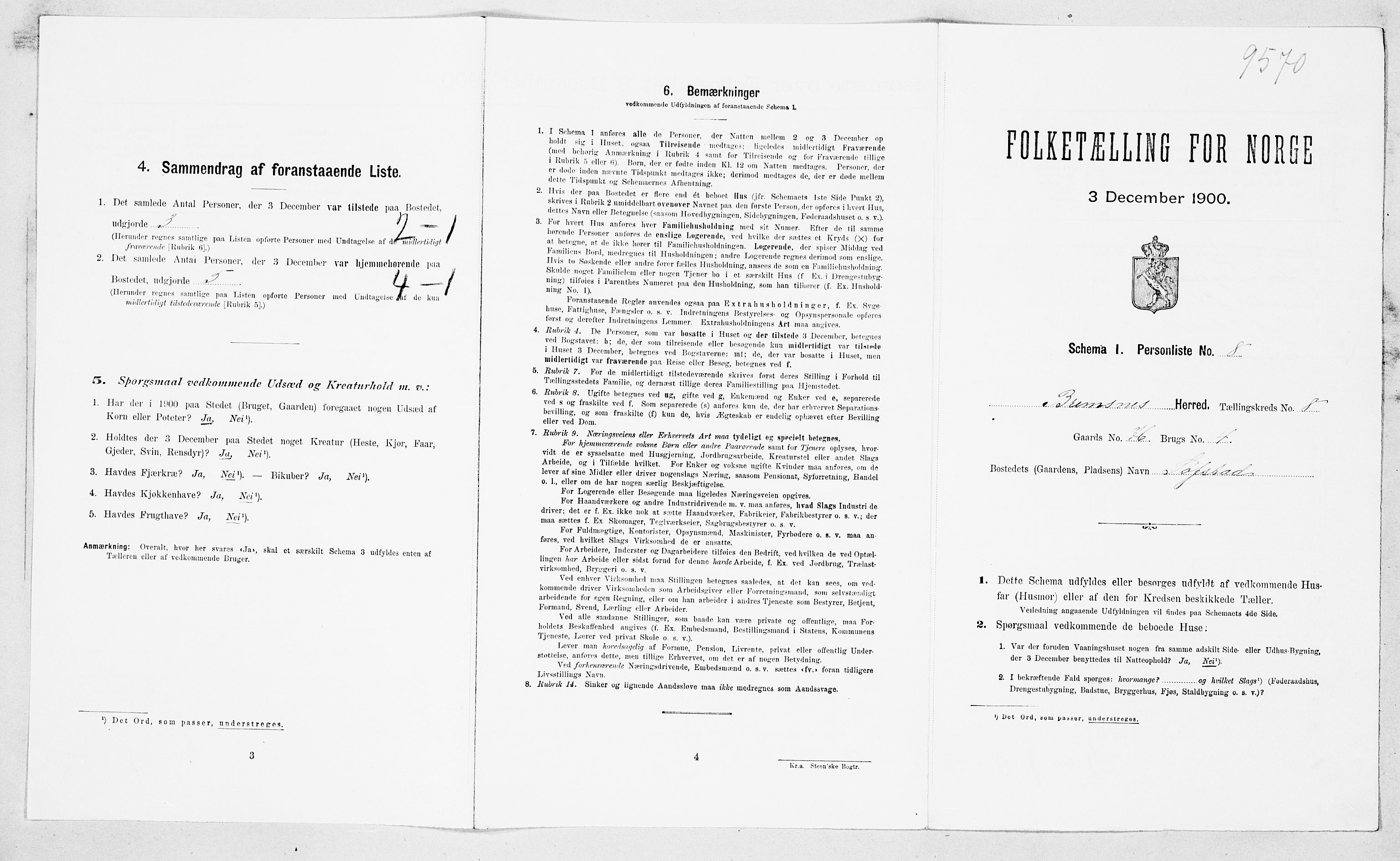 SAT, Folketelling 1900 for 1554 Bremsnes herred, 1900, s. 853