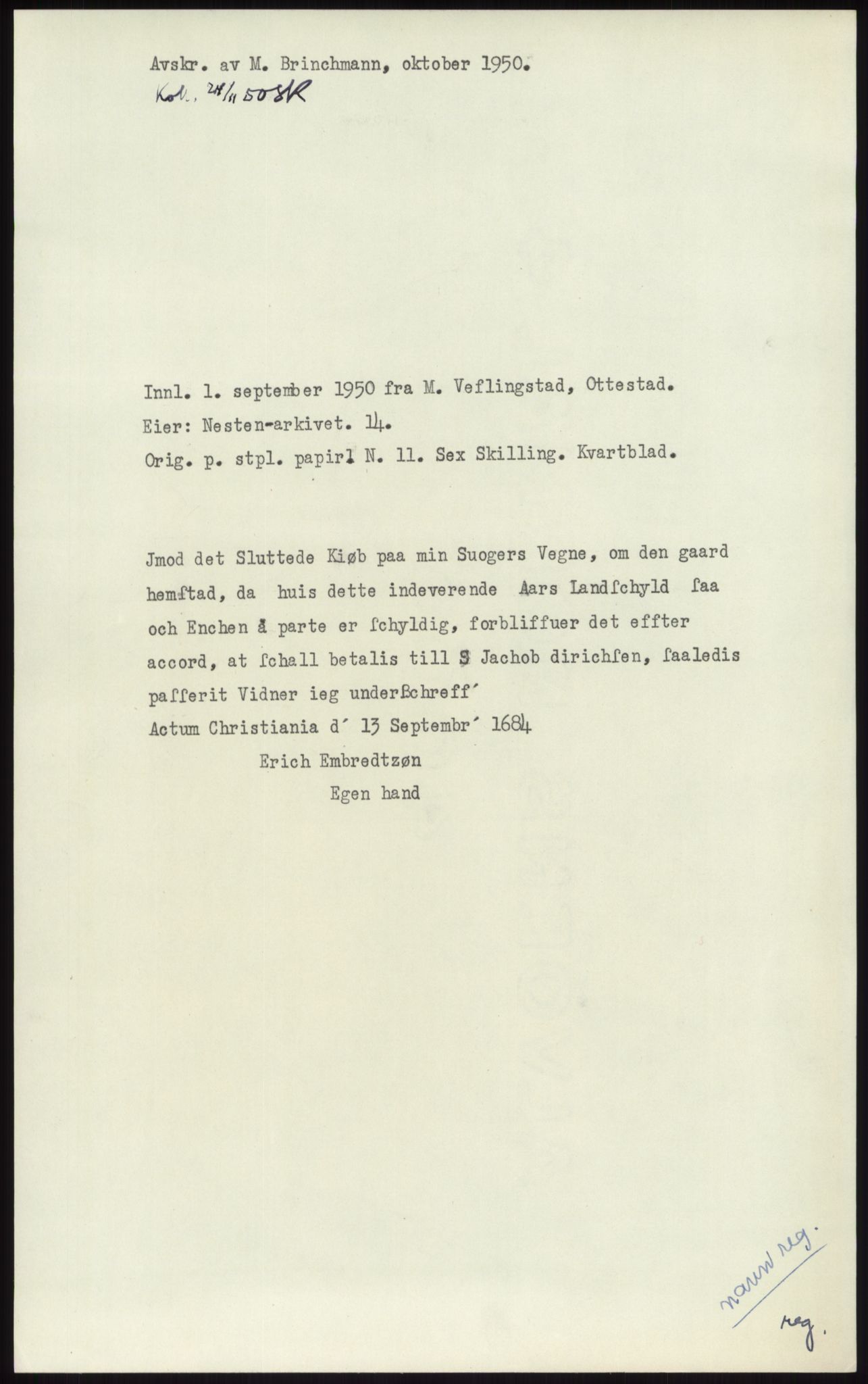 Samlinger til kildeutgivelse, Diplomavskriftsamlingen, AV/RA-EA-4053/H/Ha, s. 1749
