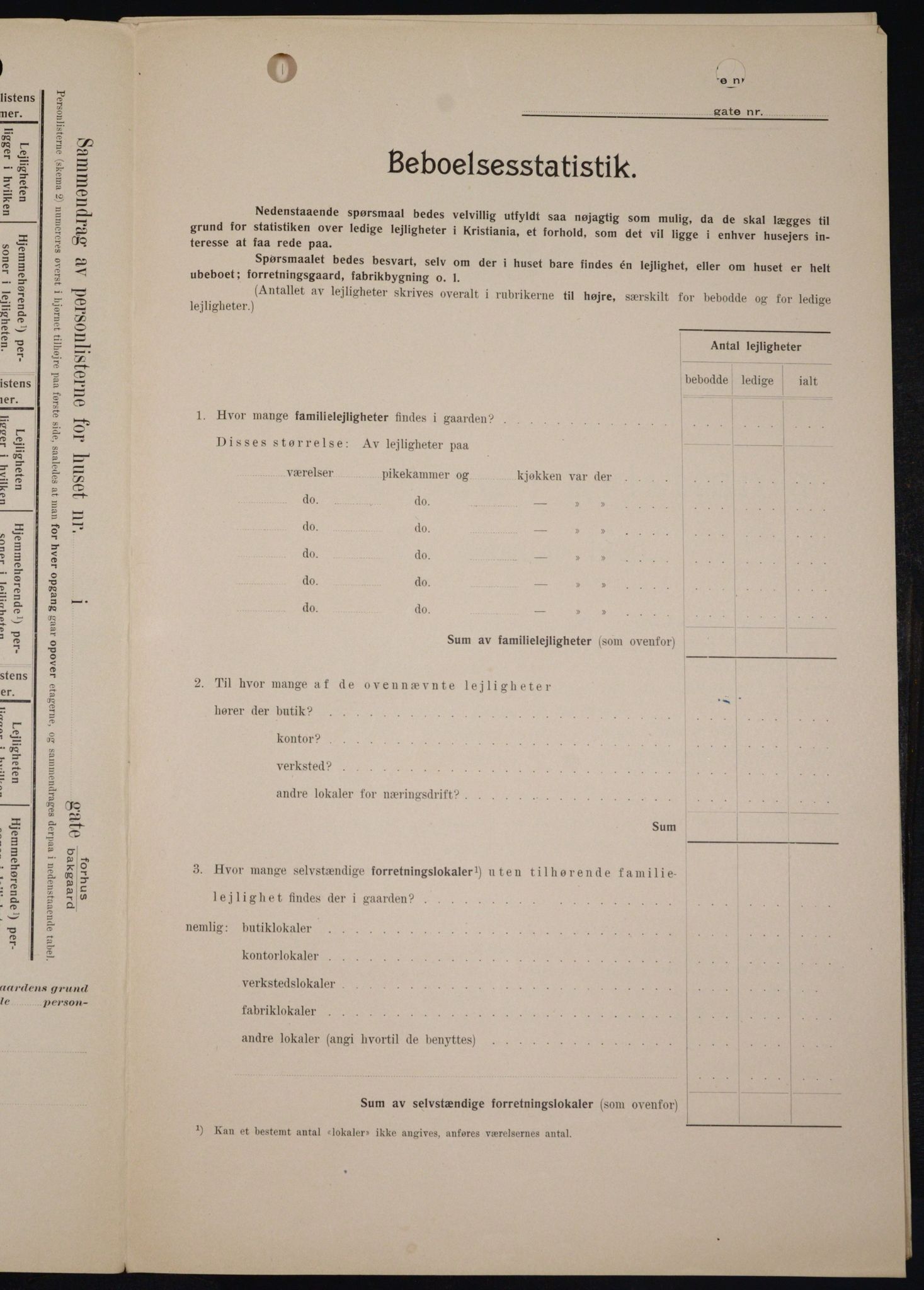 OBA, Kommunal folketelling 1.2.1909 for Kristiania kjøpstad, 1909, s. 42886