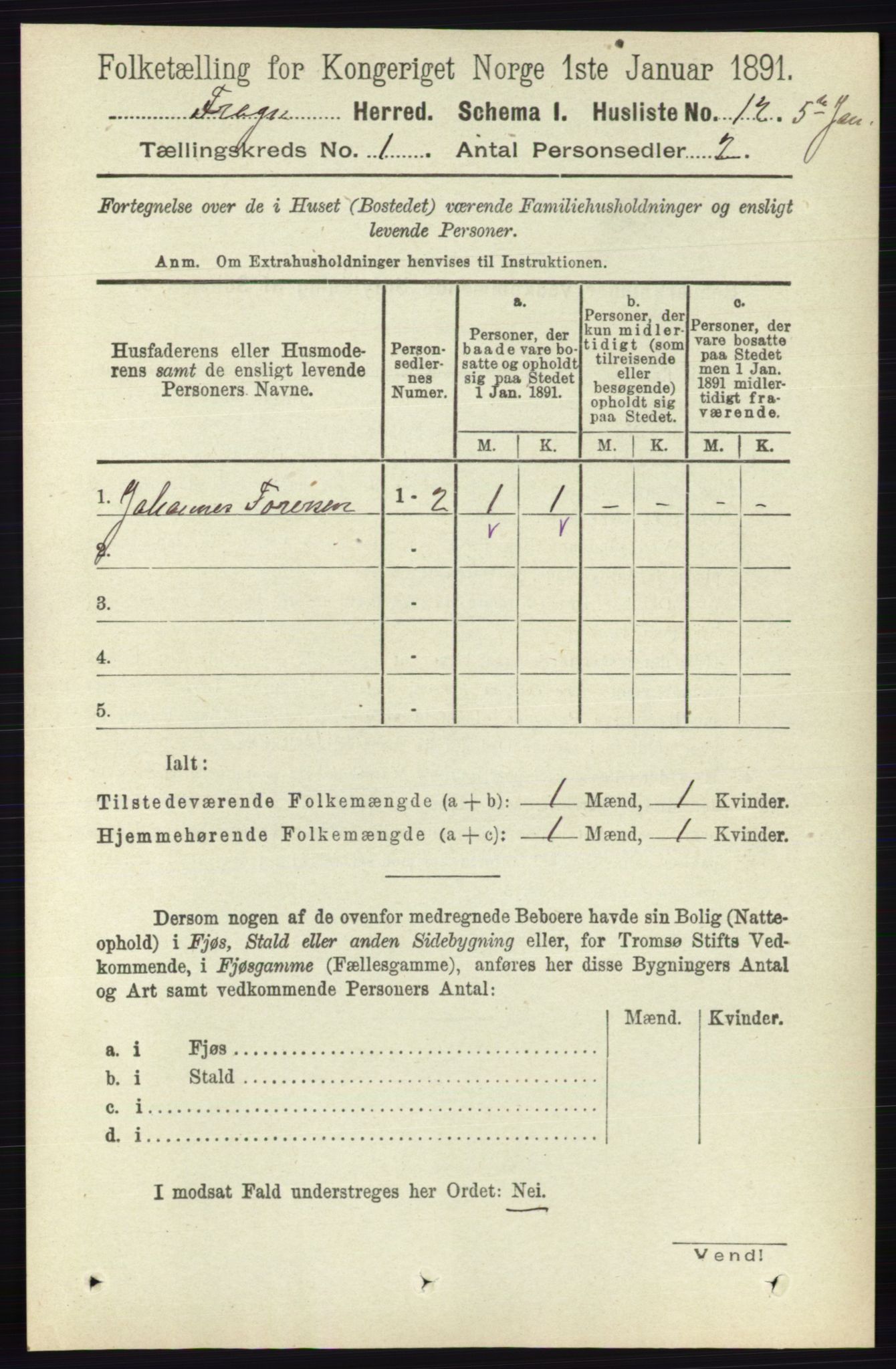 RA, Folketelling 1891 for 0215 Frogn herred, 1891, s. 27