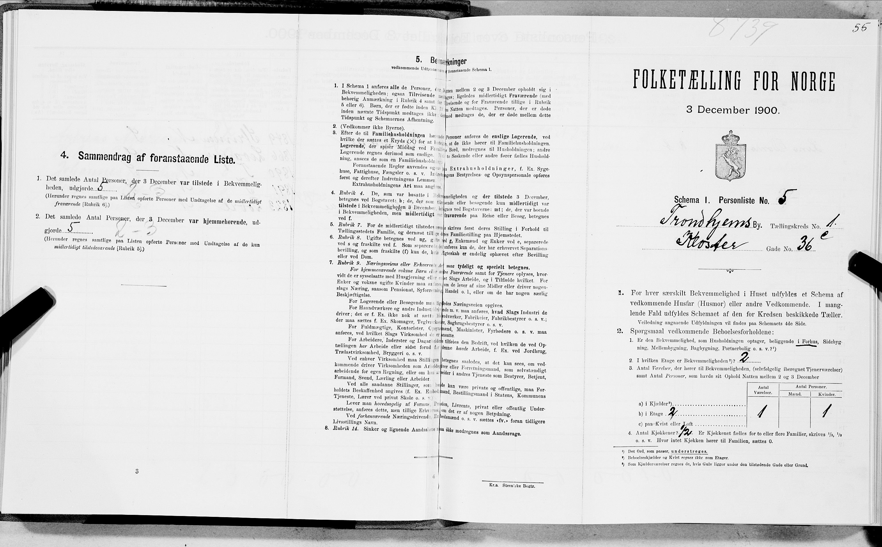 SAT, Folketelling 1900 for 1601 Trondheim kjøpstad, 1900, s. 227