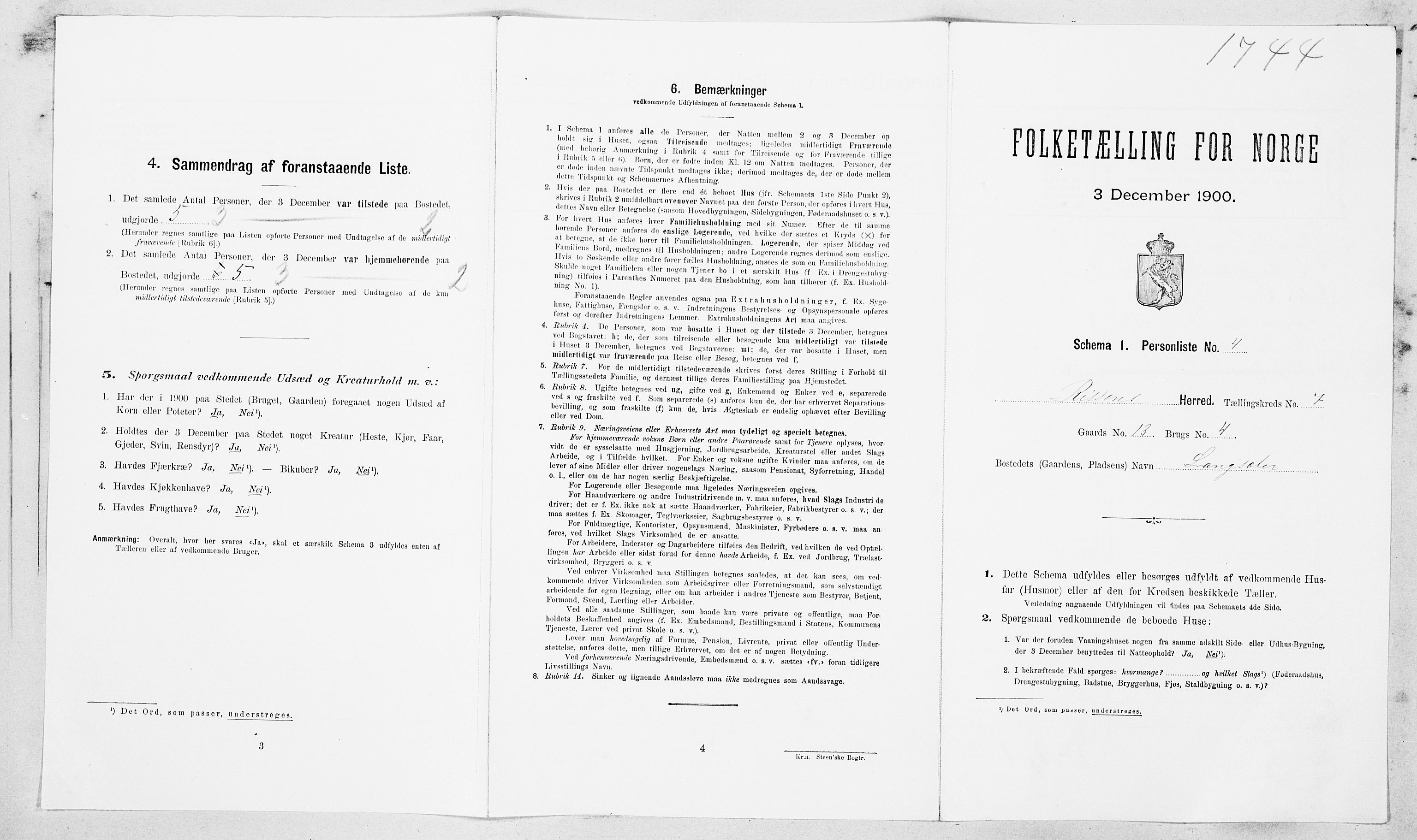SAT, Folketelling 1900 for 1624 Rissa herred, 1900, s. 813