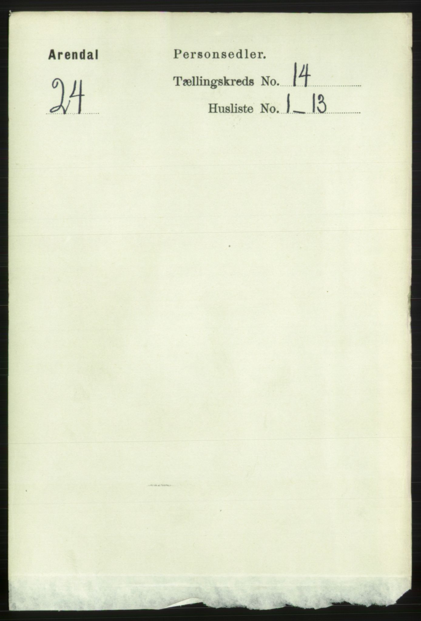 RA, Folketelling 1891 for 0903 Arendal kjøpstad, 1891, s. 4769